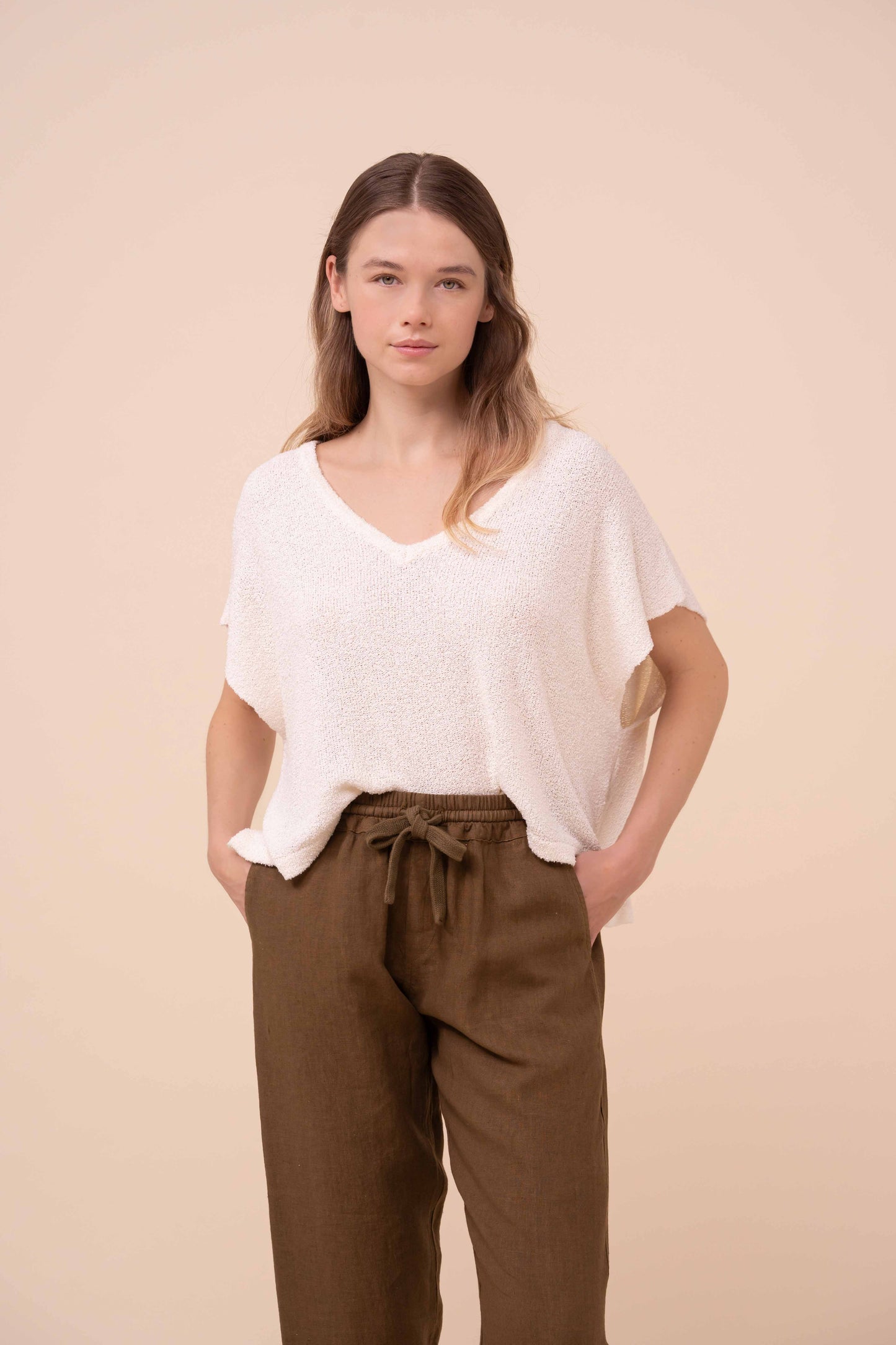 Warhol Frill Silk Blend Bouclé Vest - LINEN