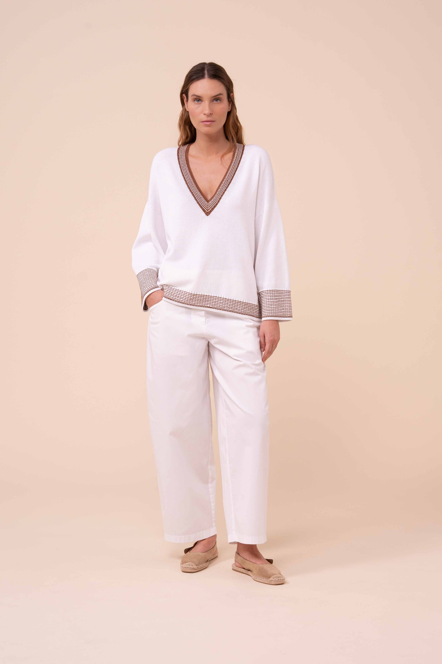 Morris Breeze maglia con scollo a V in cotone - MIDNIGHTBLUE