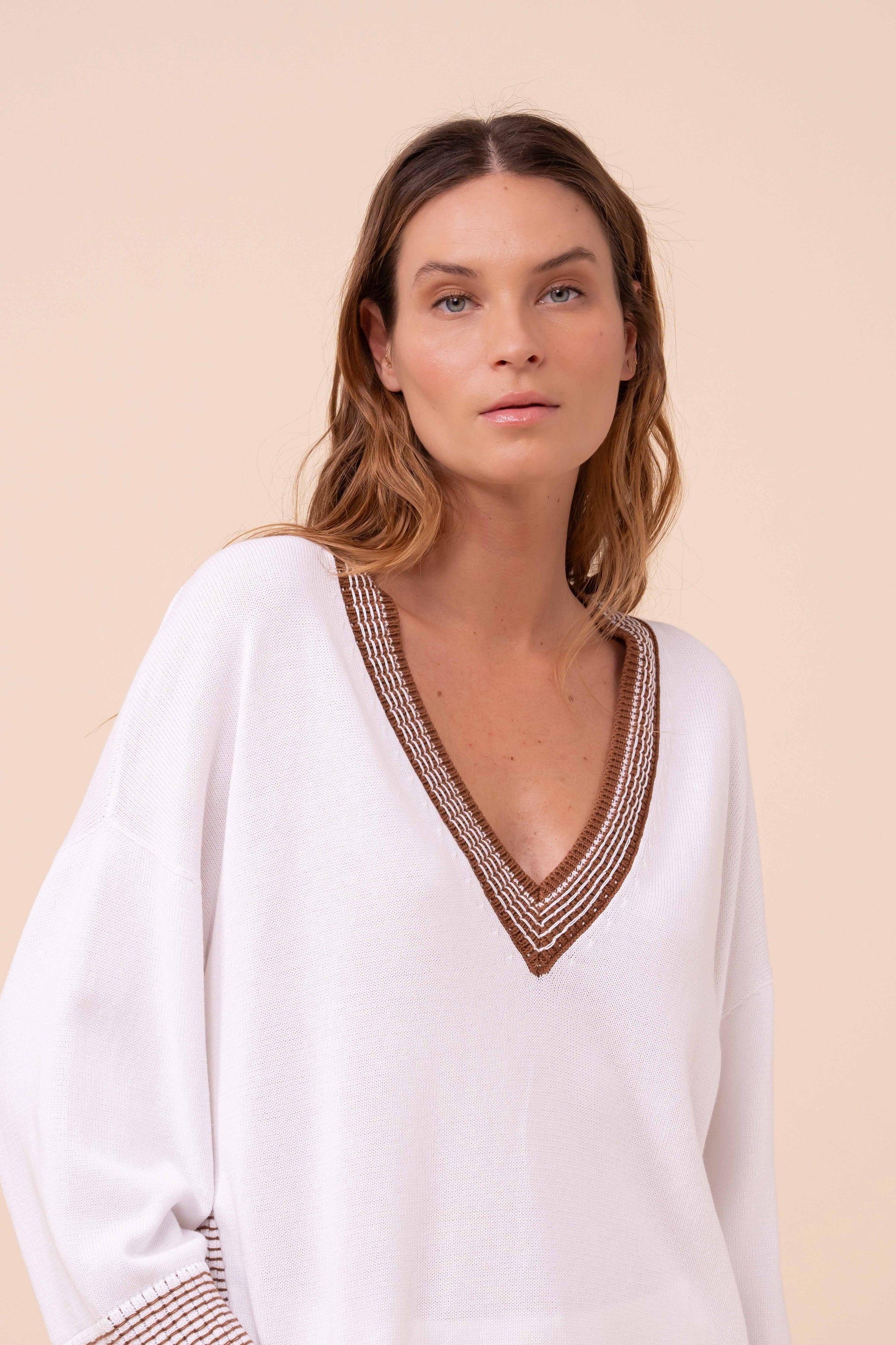 Morris Breeze maglia con scollo a V in cotone - MIDNIGHTBLUE