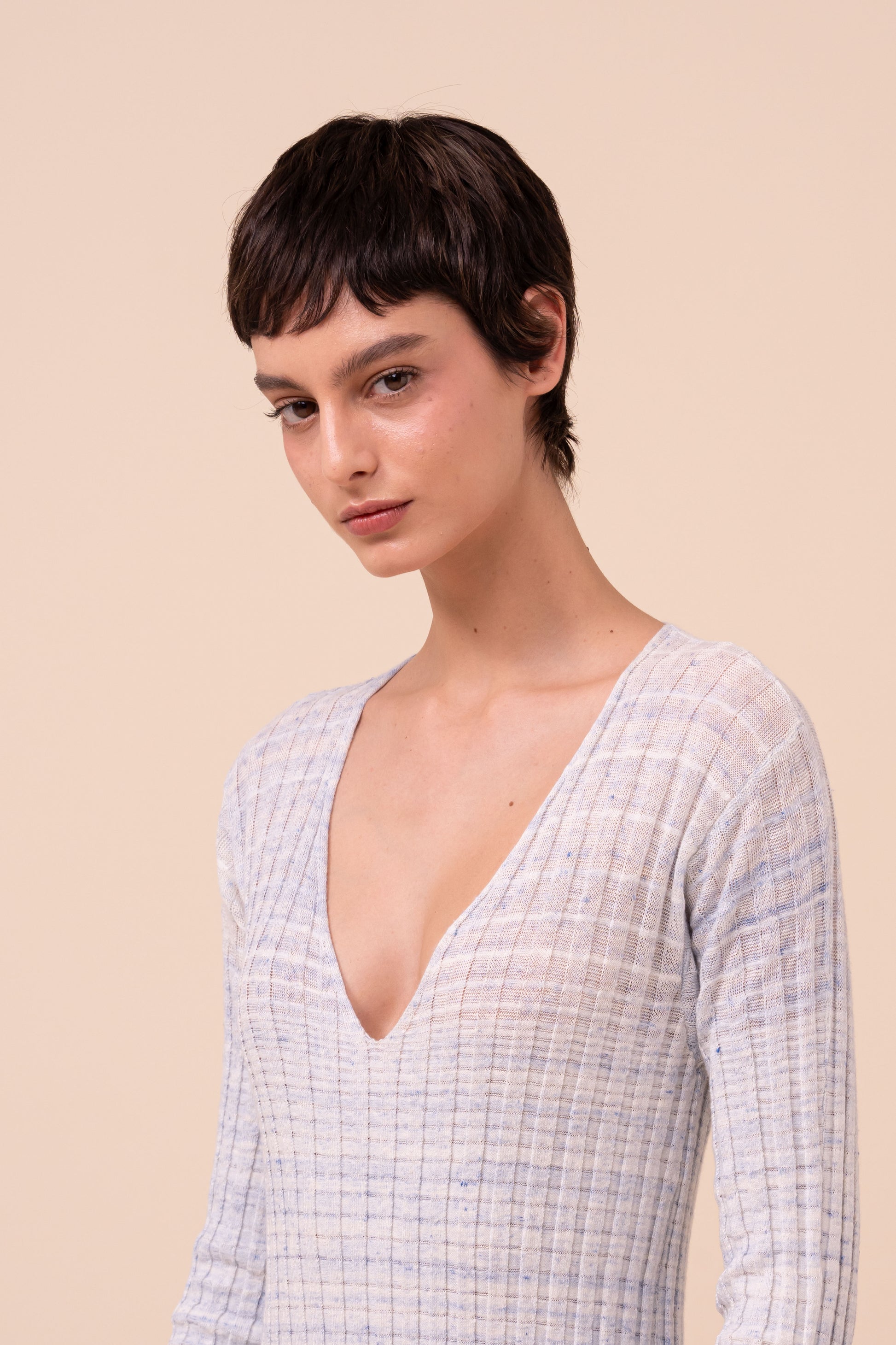 Klimt Cairo Ribbed Knit Dress - WHITE