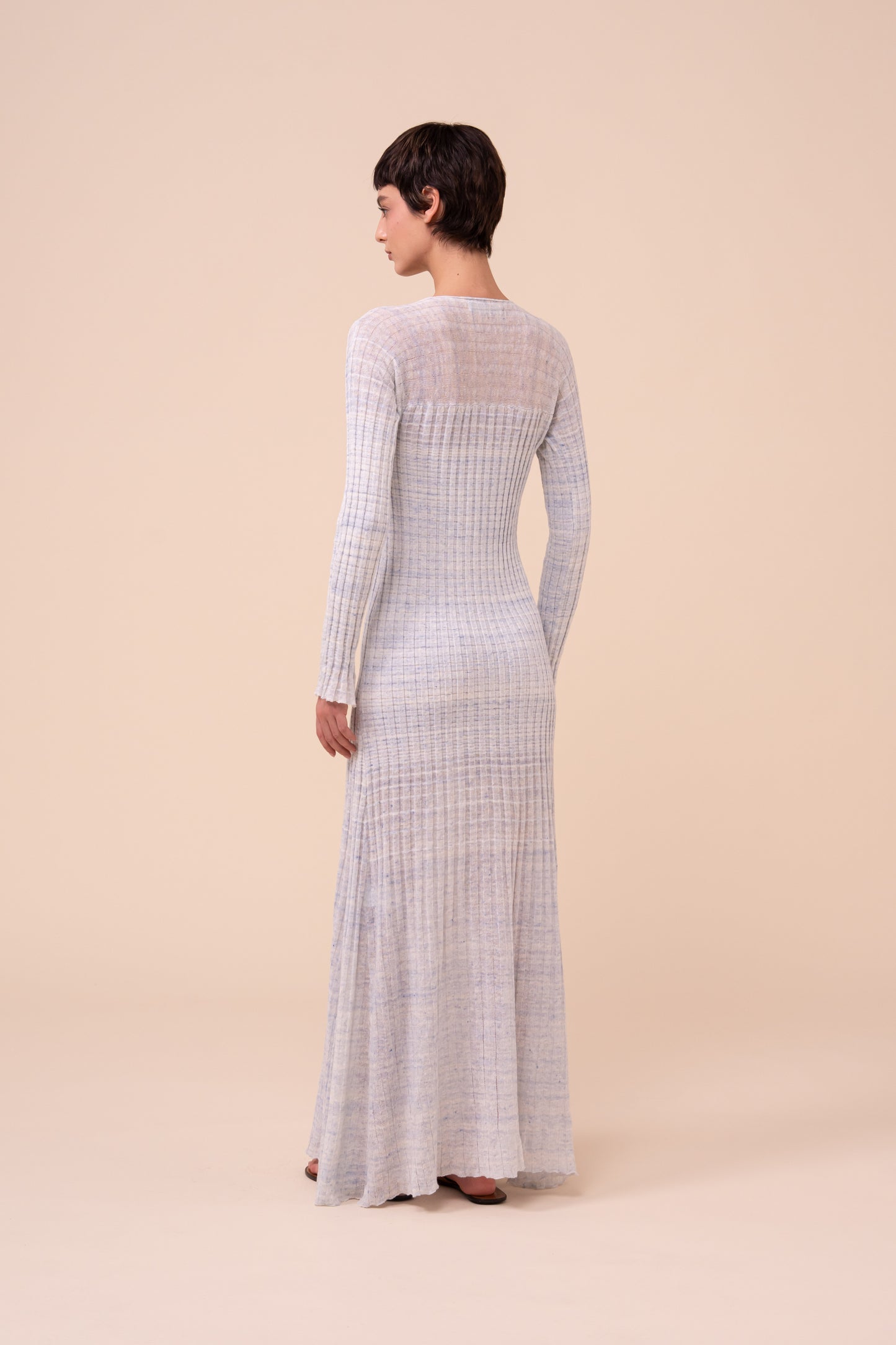Klimt Cairo Ribbed Knit Dress - WHITE