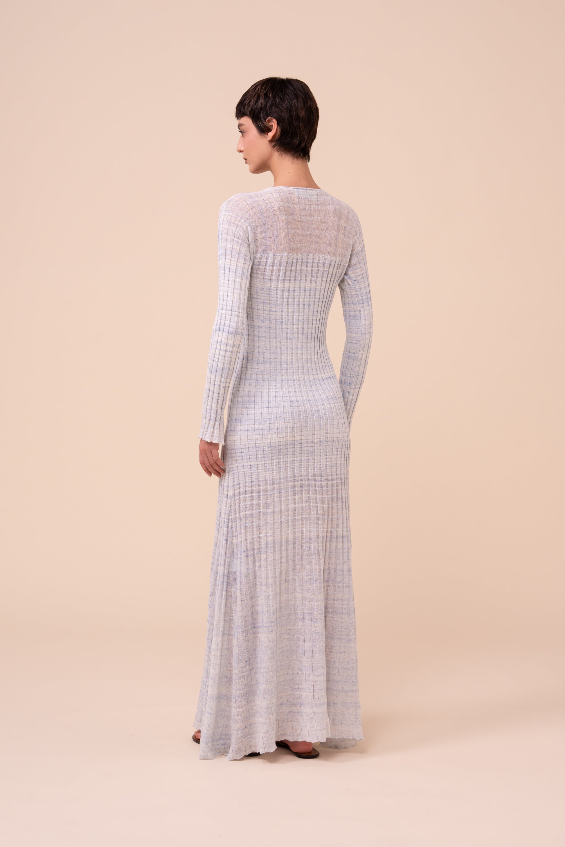 Klimt Cairo Ribbed Knit Dress - WHITE