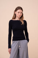 Haring Pearly Cashmere-Silk Boatneck Sweater