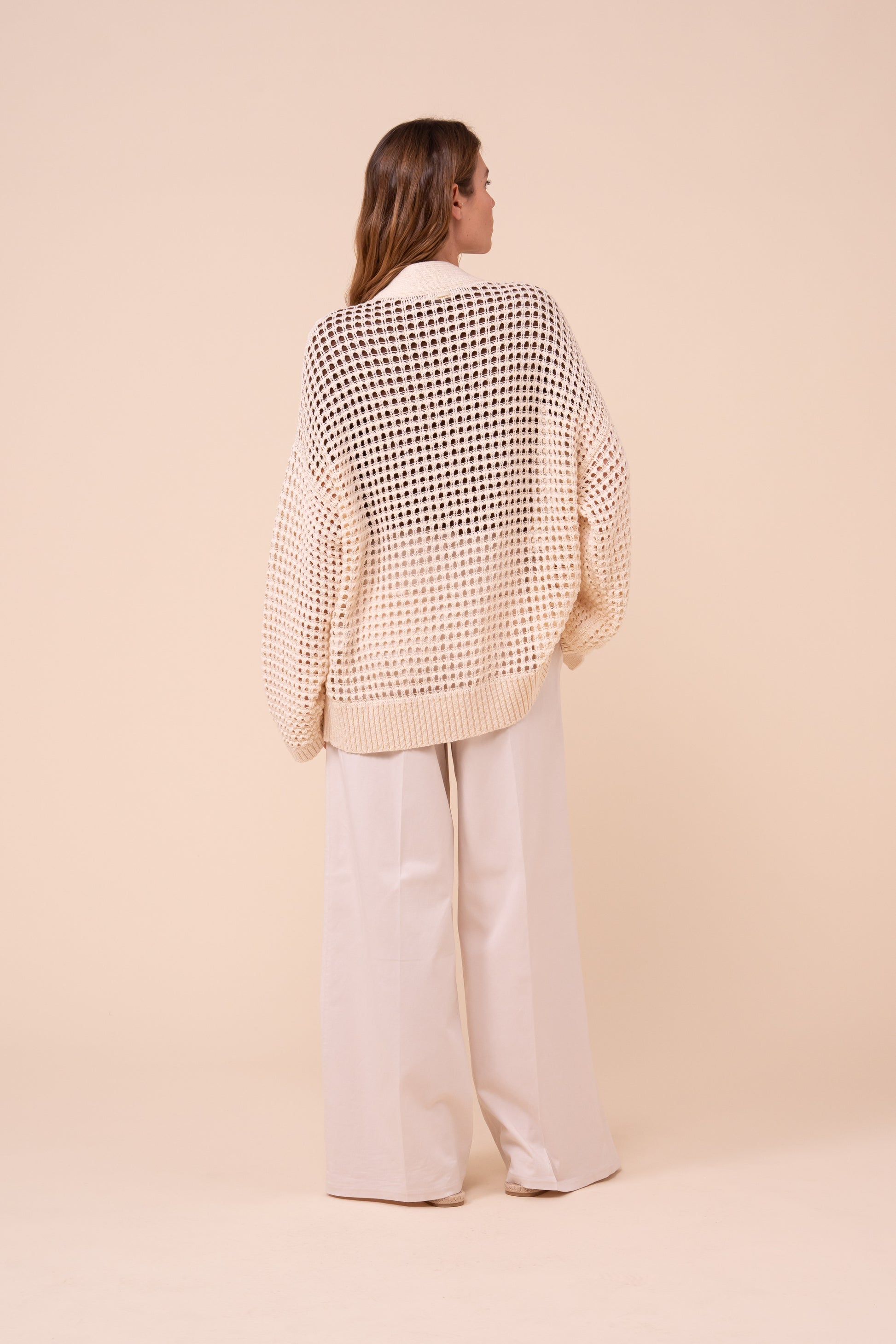 Munari Papiro Cotton Kimono Cardigan - CREAM