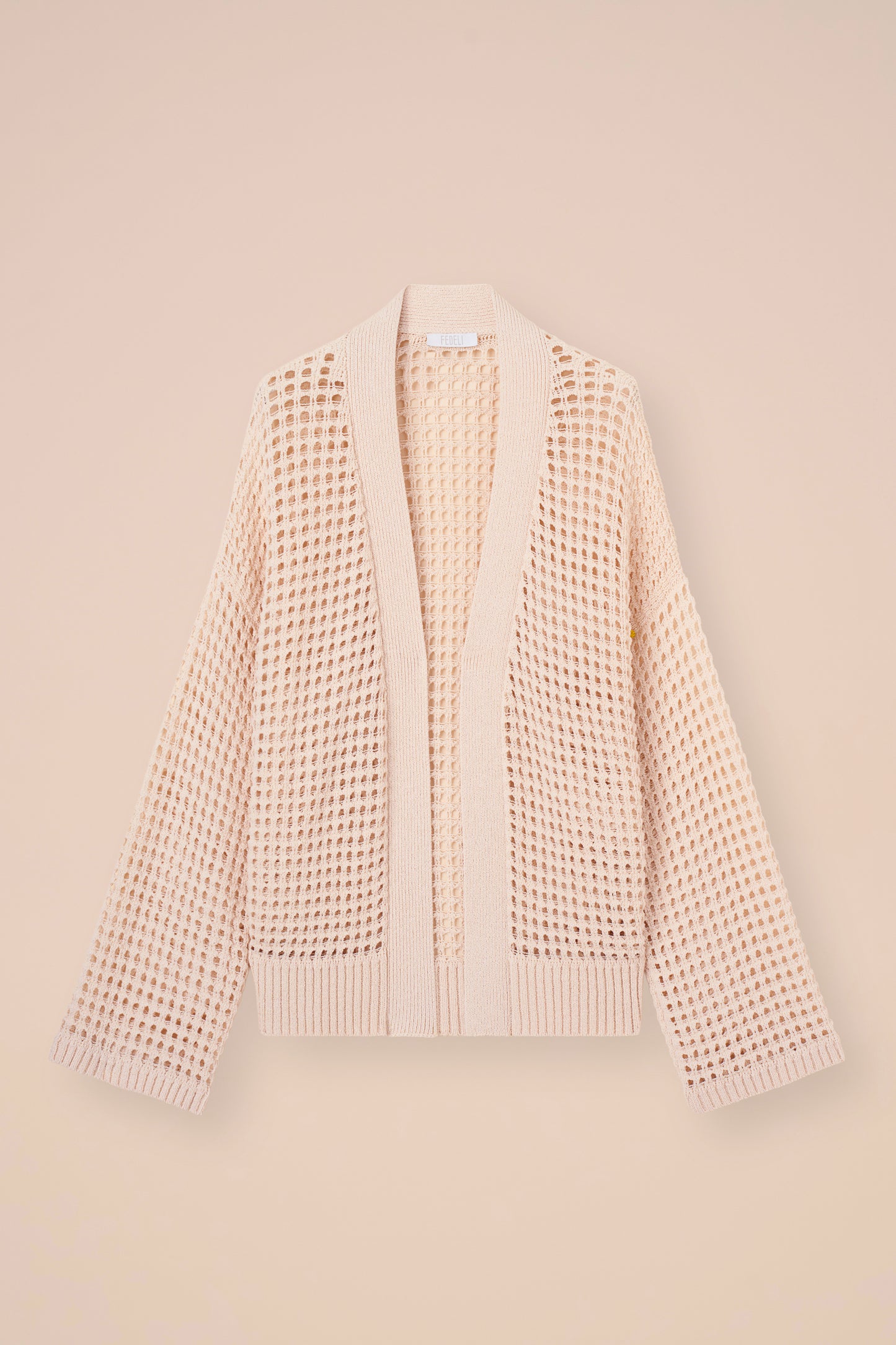 Munari Papiro cardigan a kimono in cotone traforato - CREAM