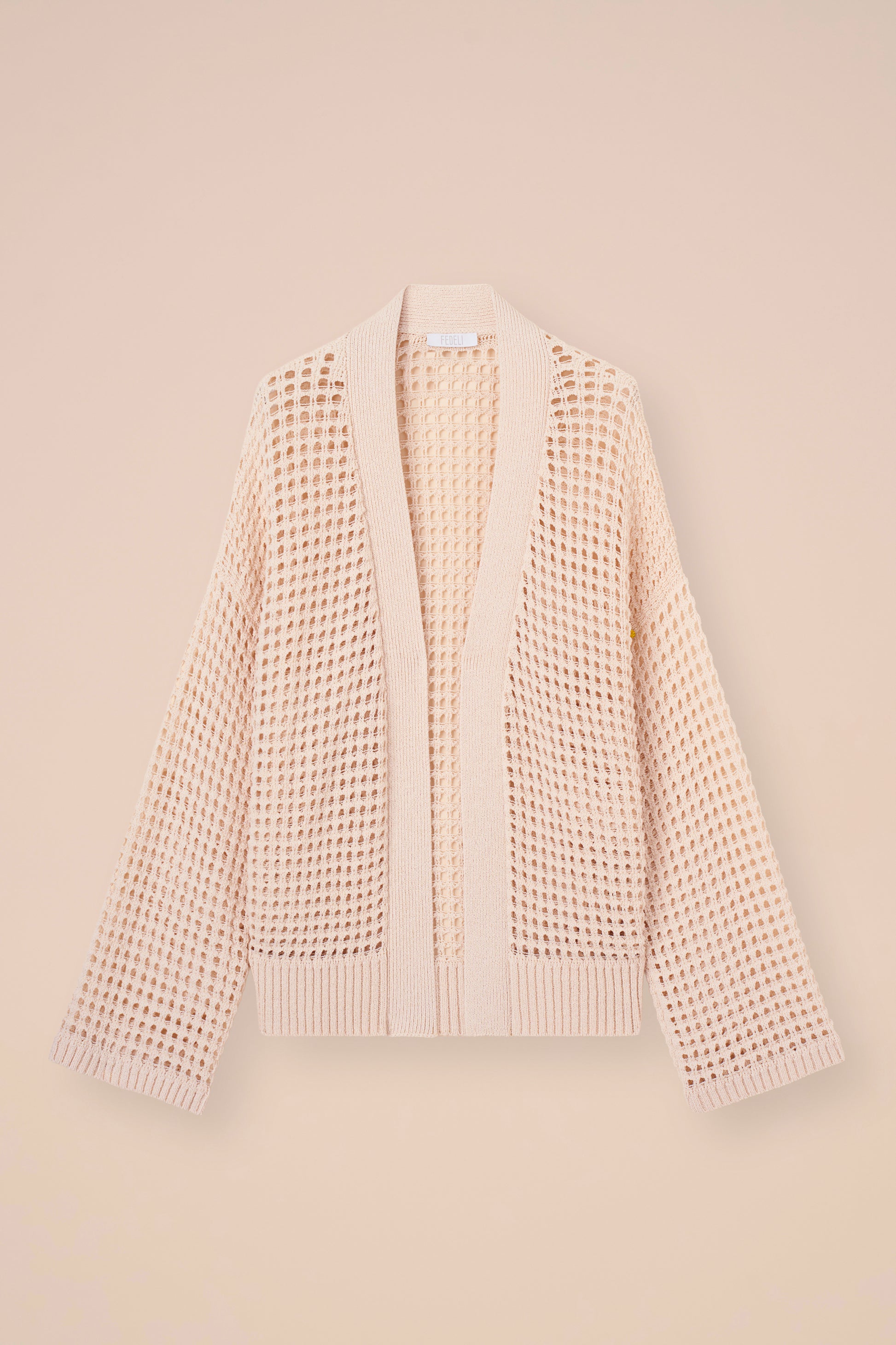 Munari Papiro cardigan a kimono in cotone traforato - CREAM