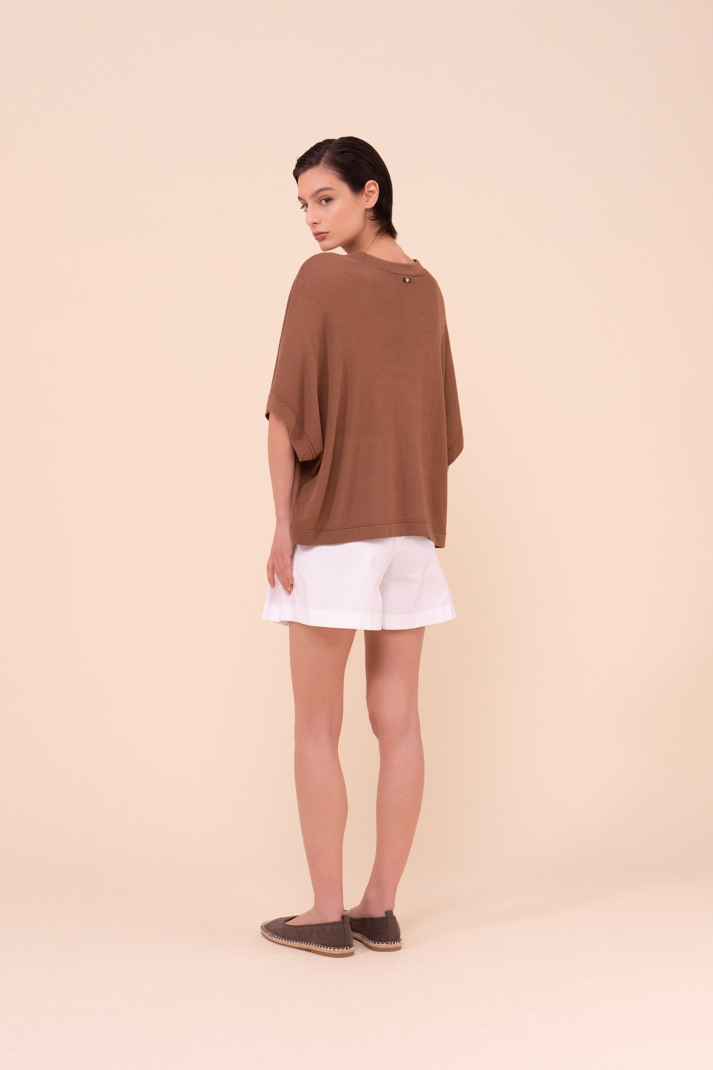 Millet Viscose and Linen Blend Crewneck - SIENNA