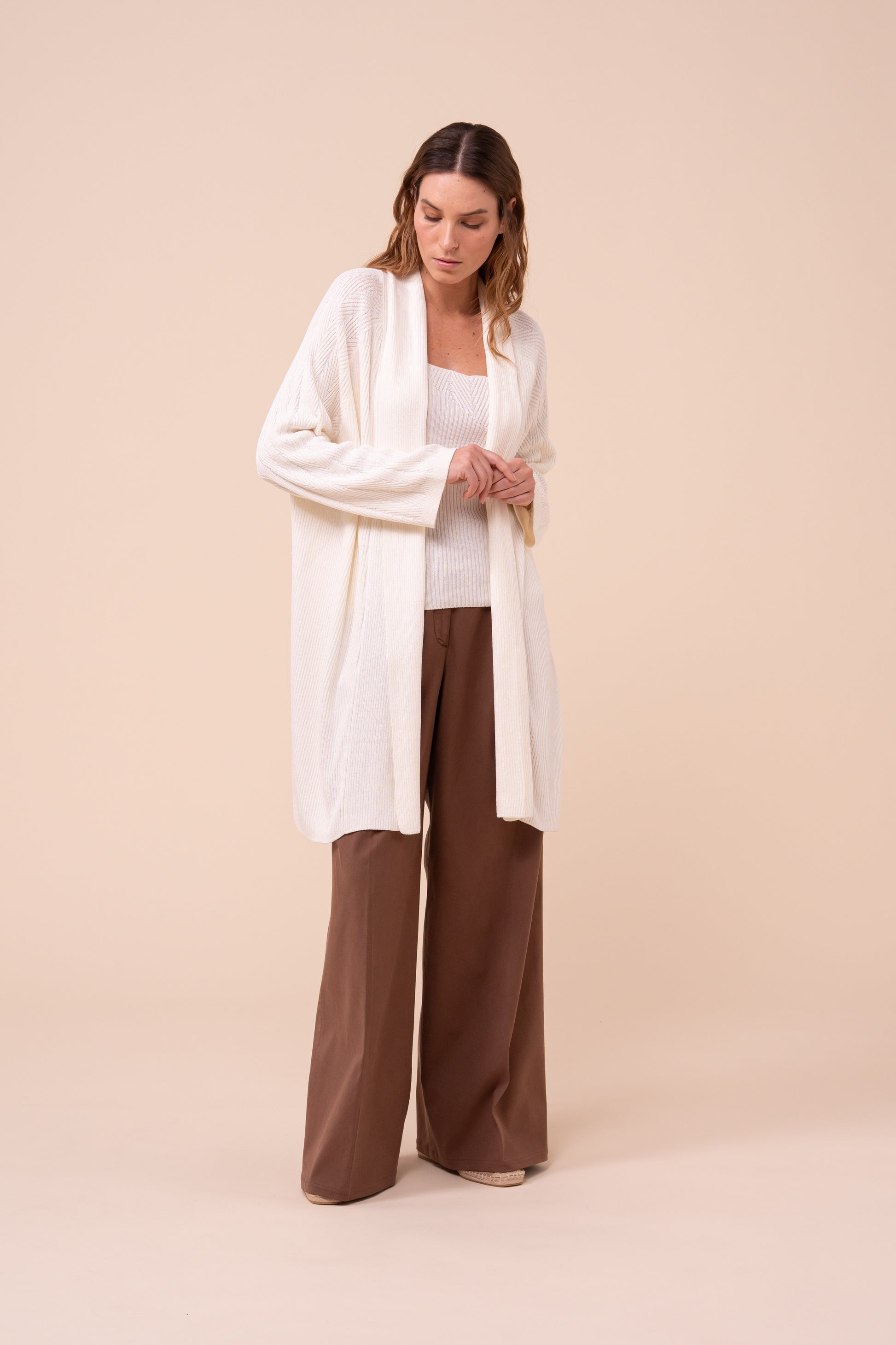 Camille Tile cardigan con collo a scialle in blend di cotone - ICE