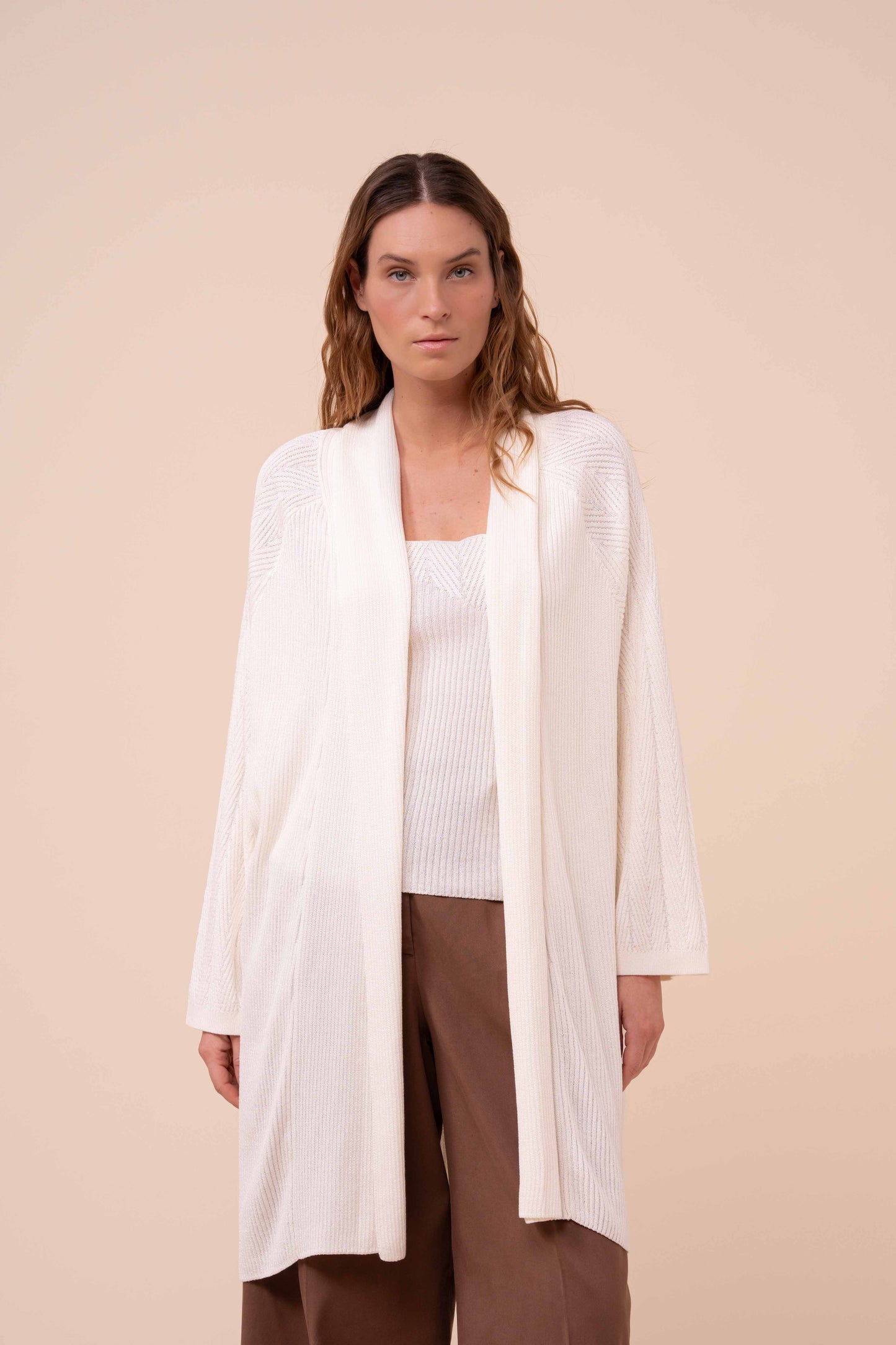 Camille Tile cardigan con collo a scialle in blend di cotone - ICE