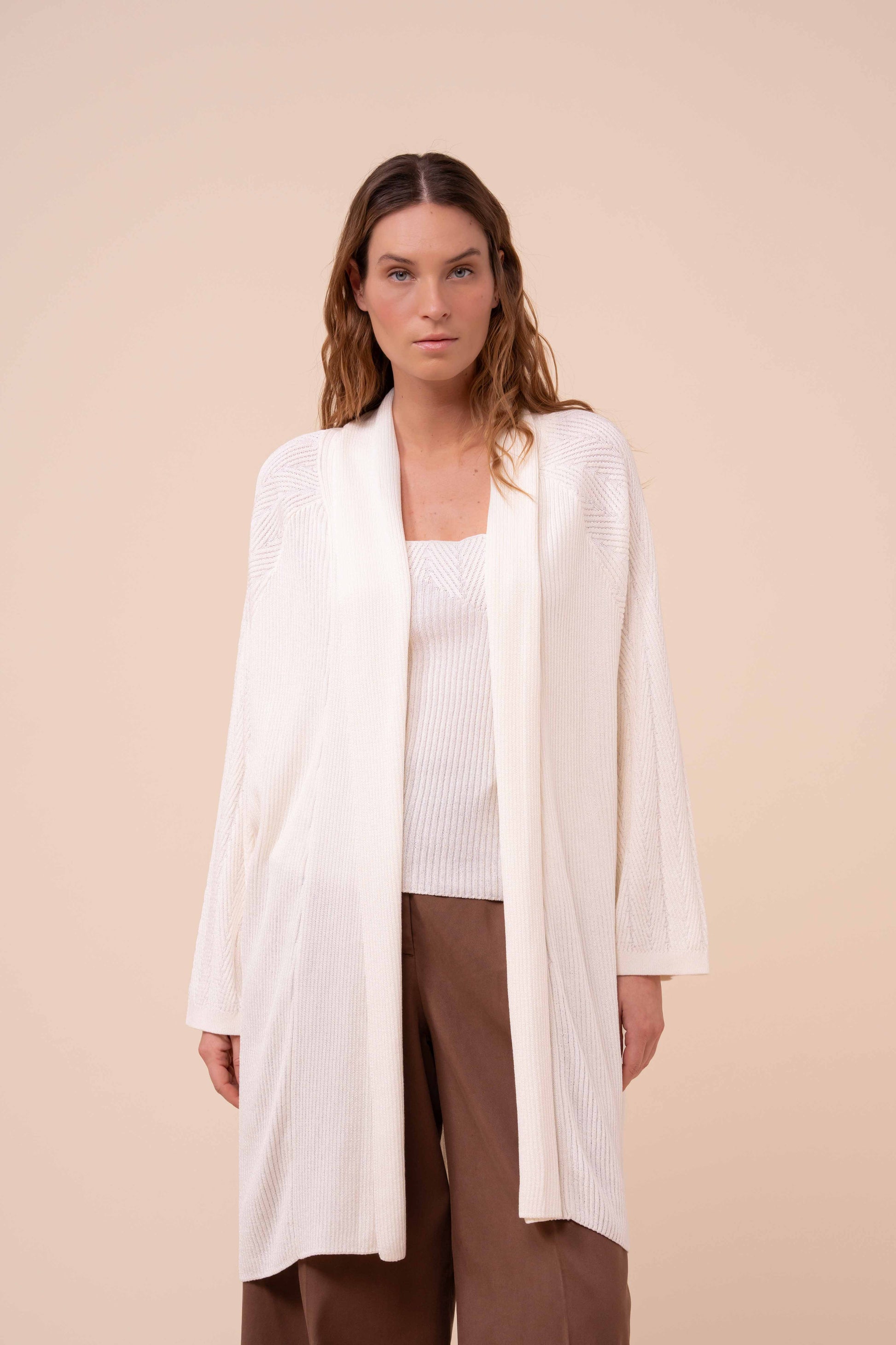 Camille Tile cardigan con collo a scialle in blend di cotone - ICE