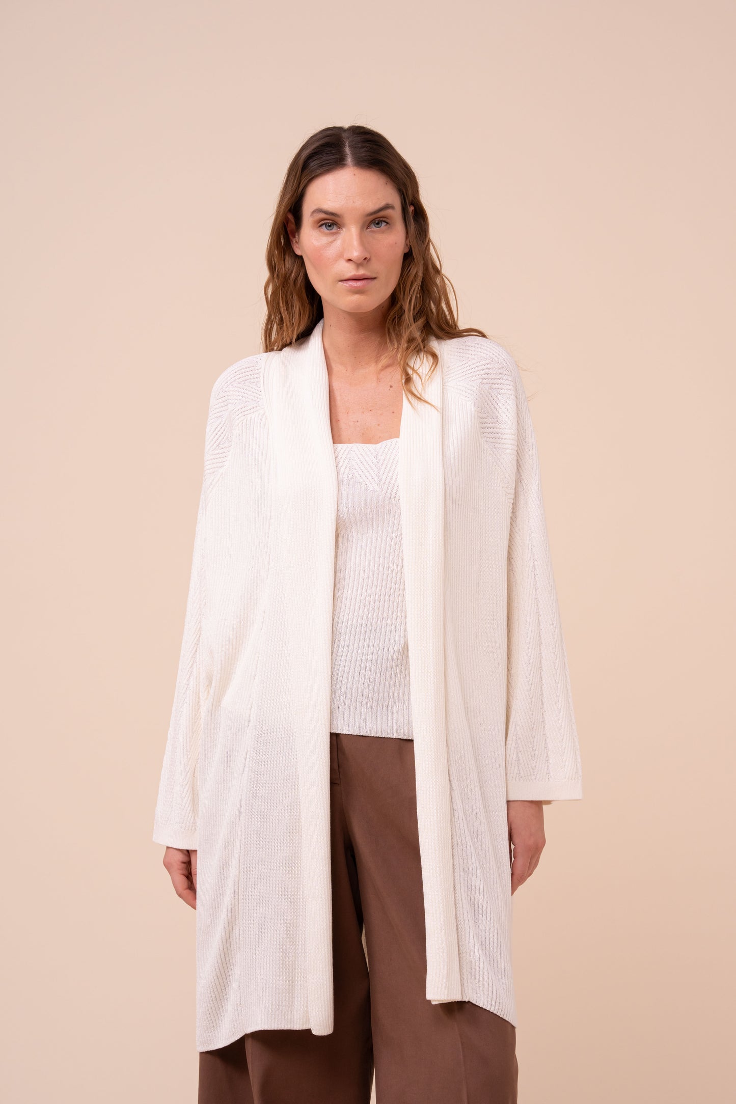 Camille Tile cardigan con collo a scialle in blend di cotone - ICE