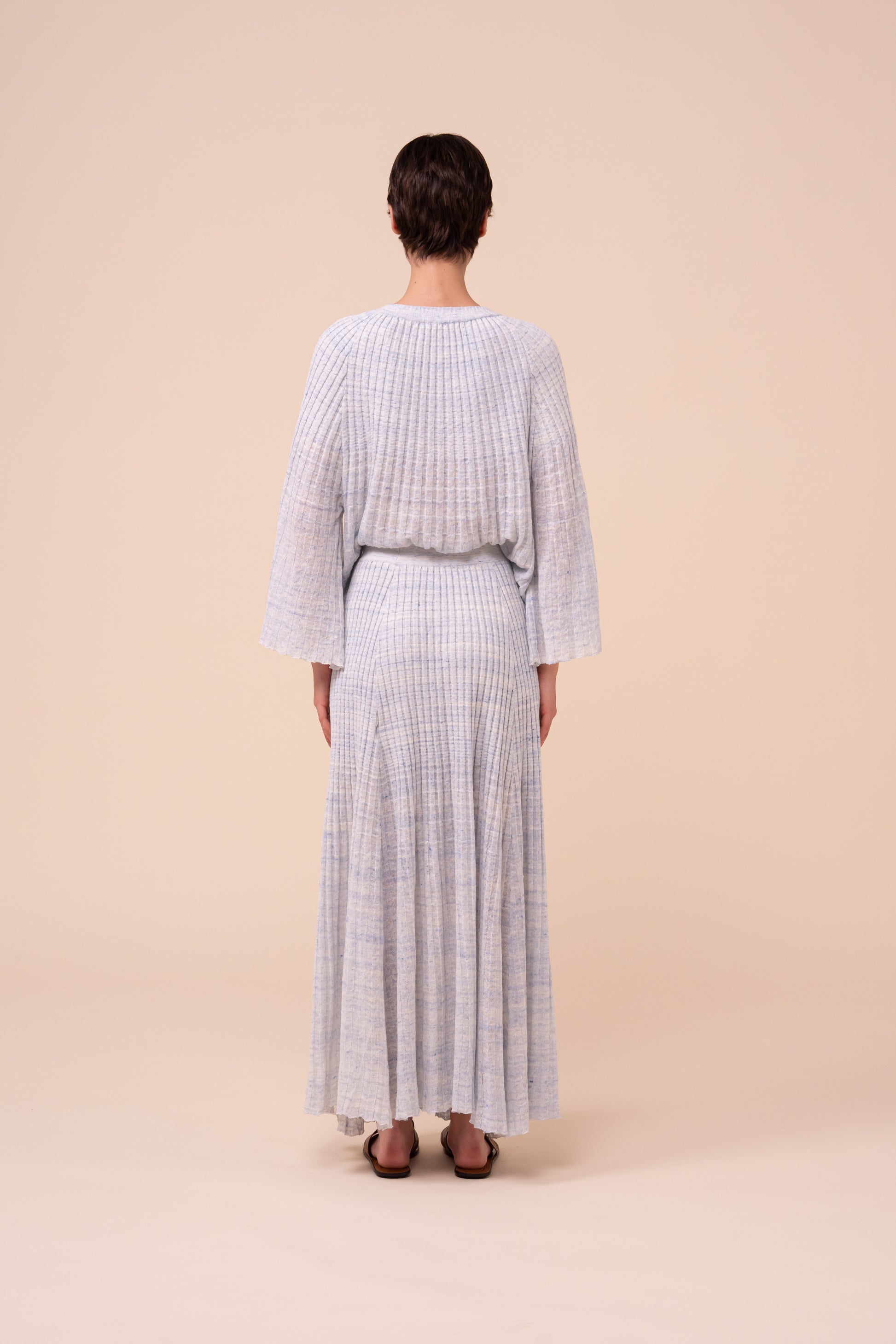 Ellen Cairo Ribbed Knit Skirt - WHITE