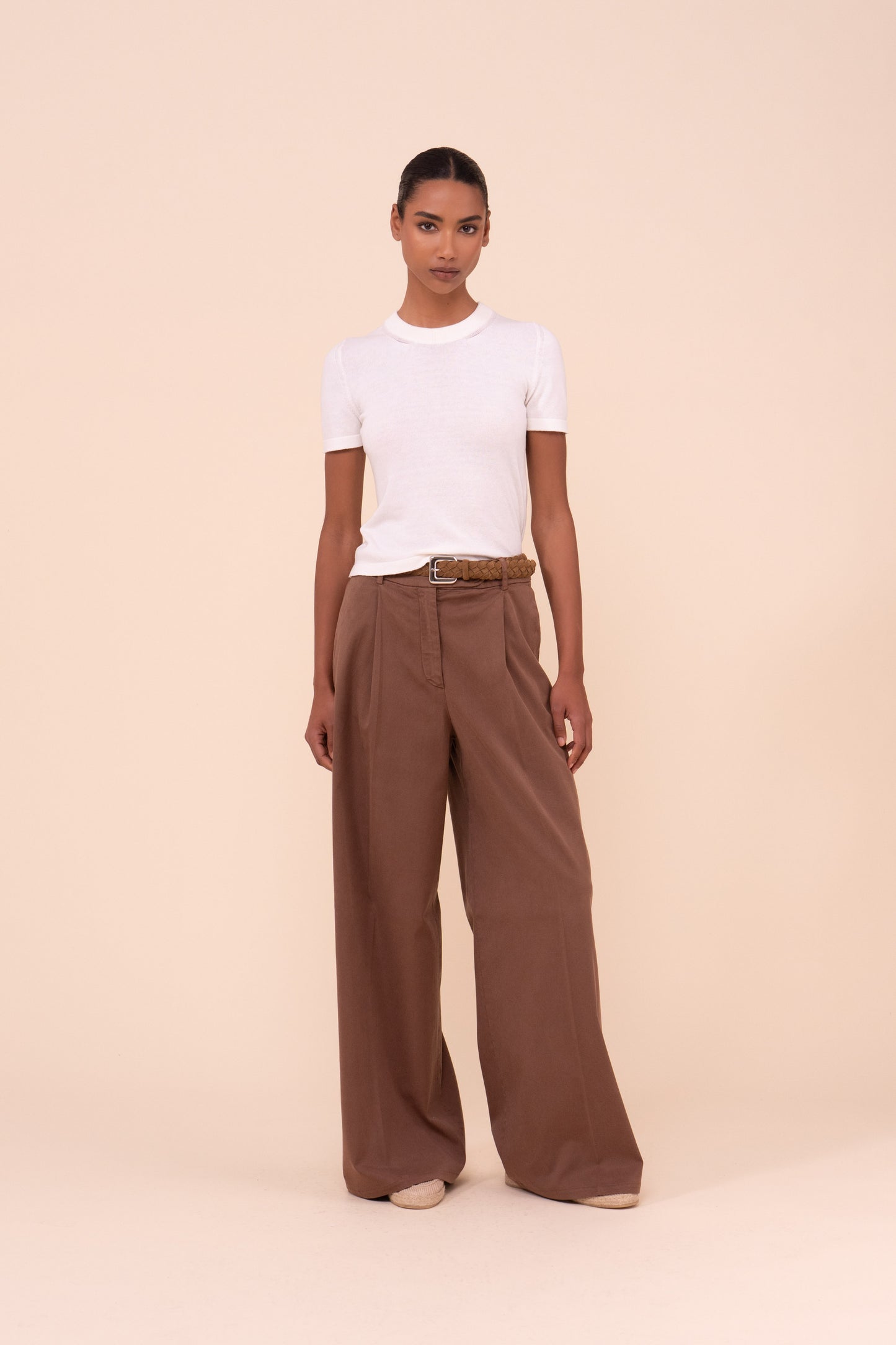 Andre maglia a maniche corte in cotone e cashmere  - SIENNA