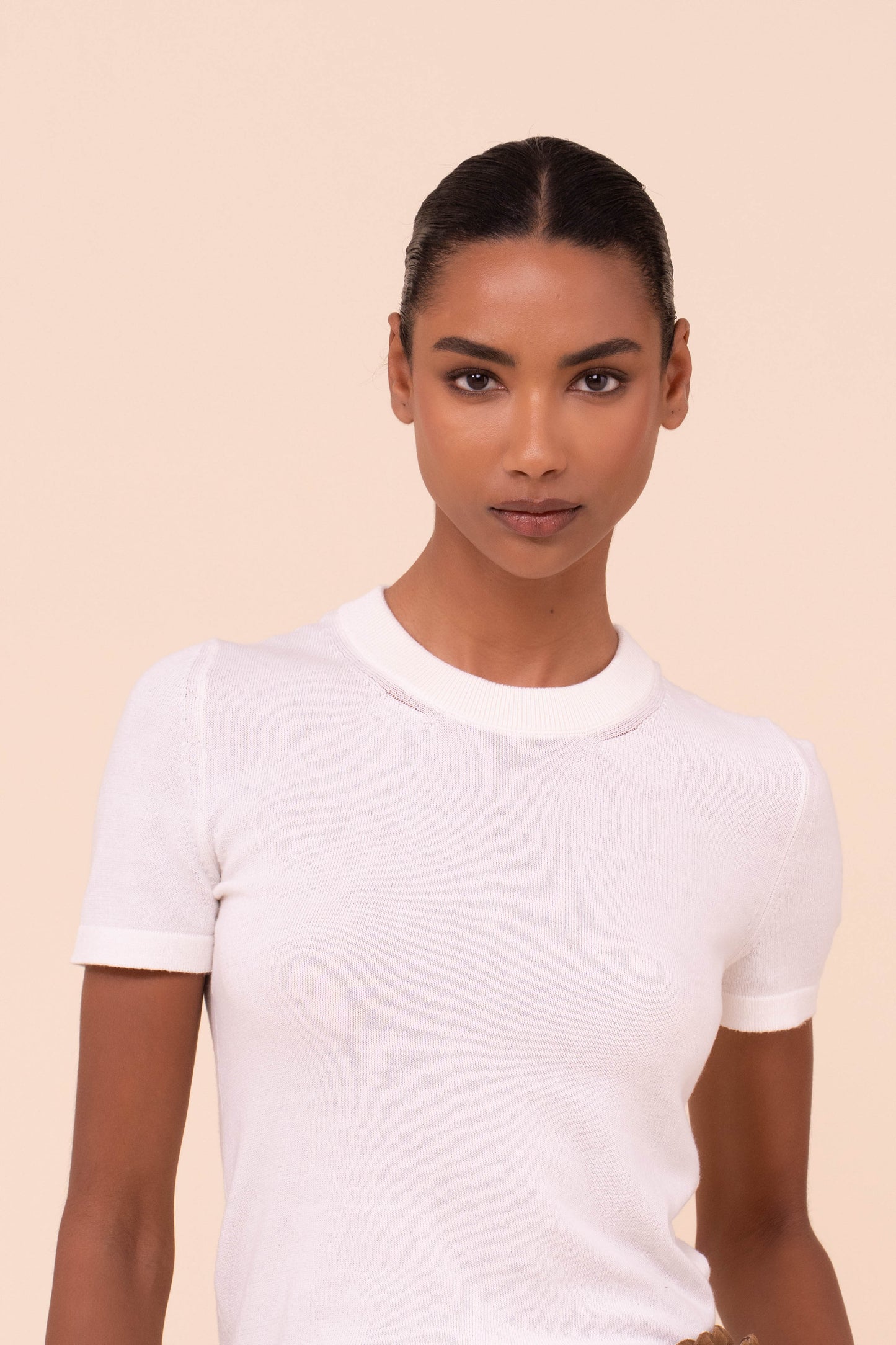 Andre maglia a maniche corte in cotone e cashmere  - SIENNA