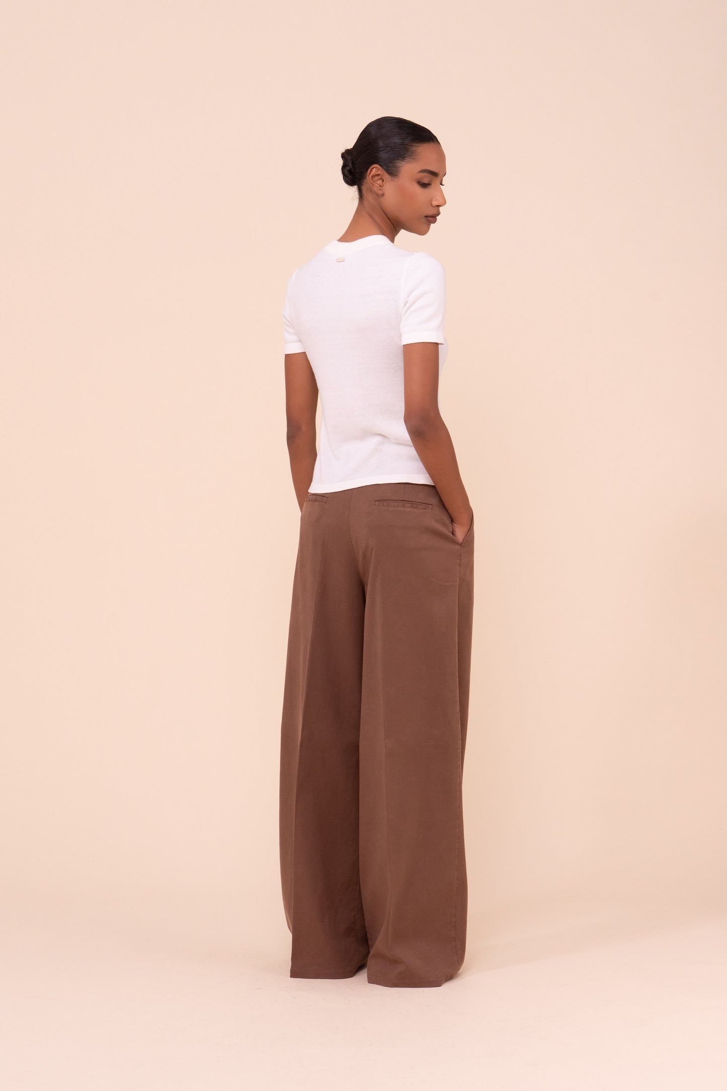 Andre maglia a maniche corte in cotone e cashmere  - SIENNA