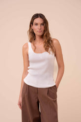 Gam Tile Cotton Blend Sleveless Top