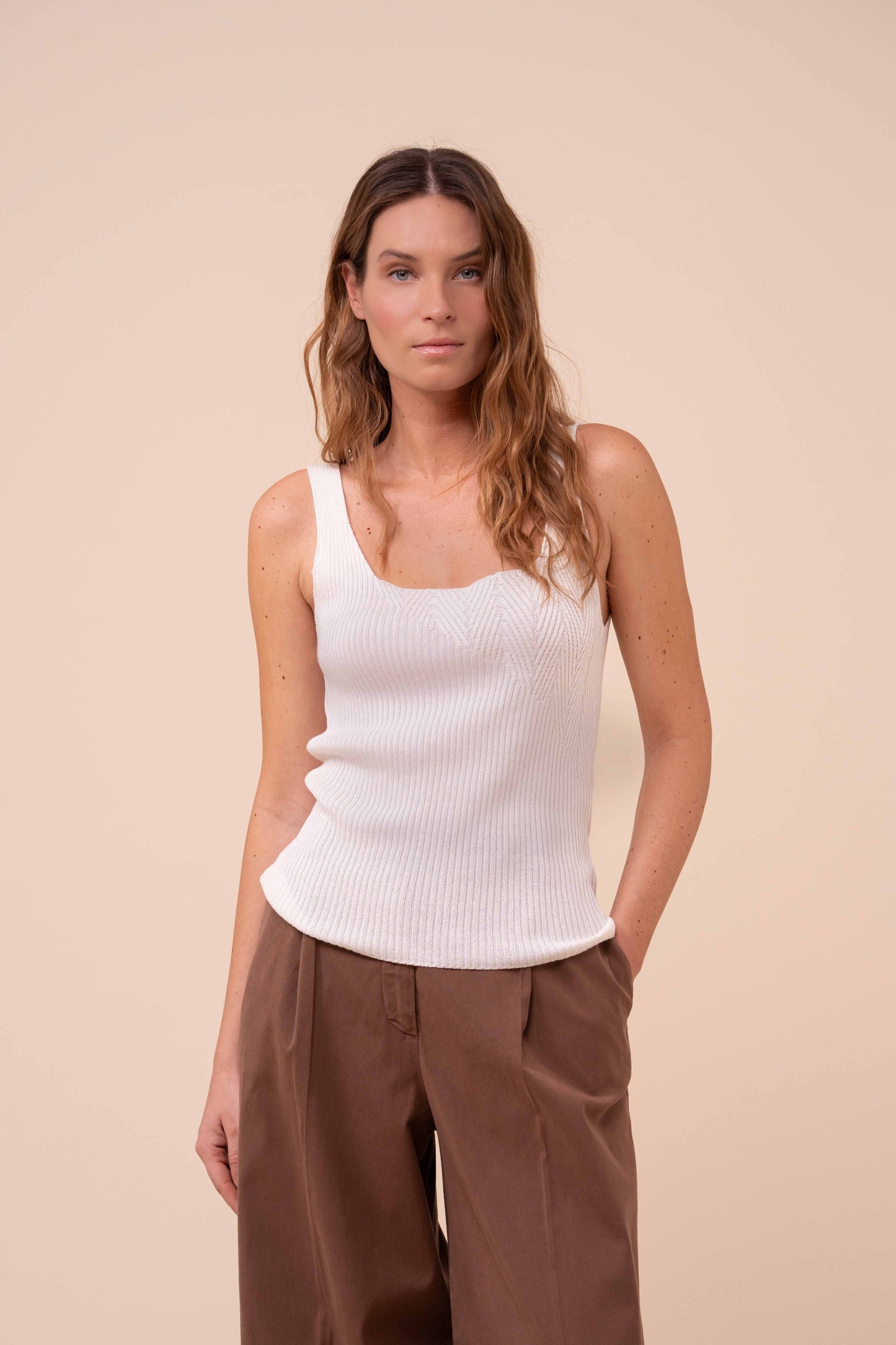 Gam Tile top senza maniche in blend di cotone - ICE
