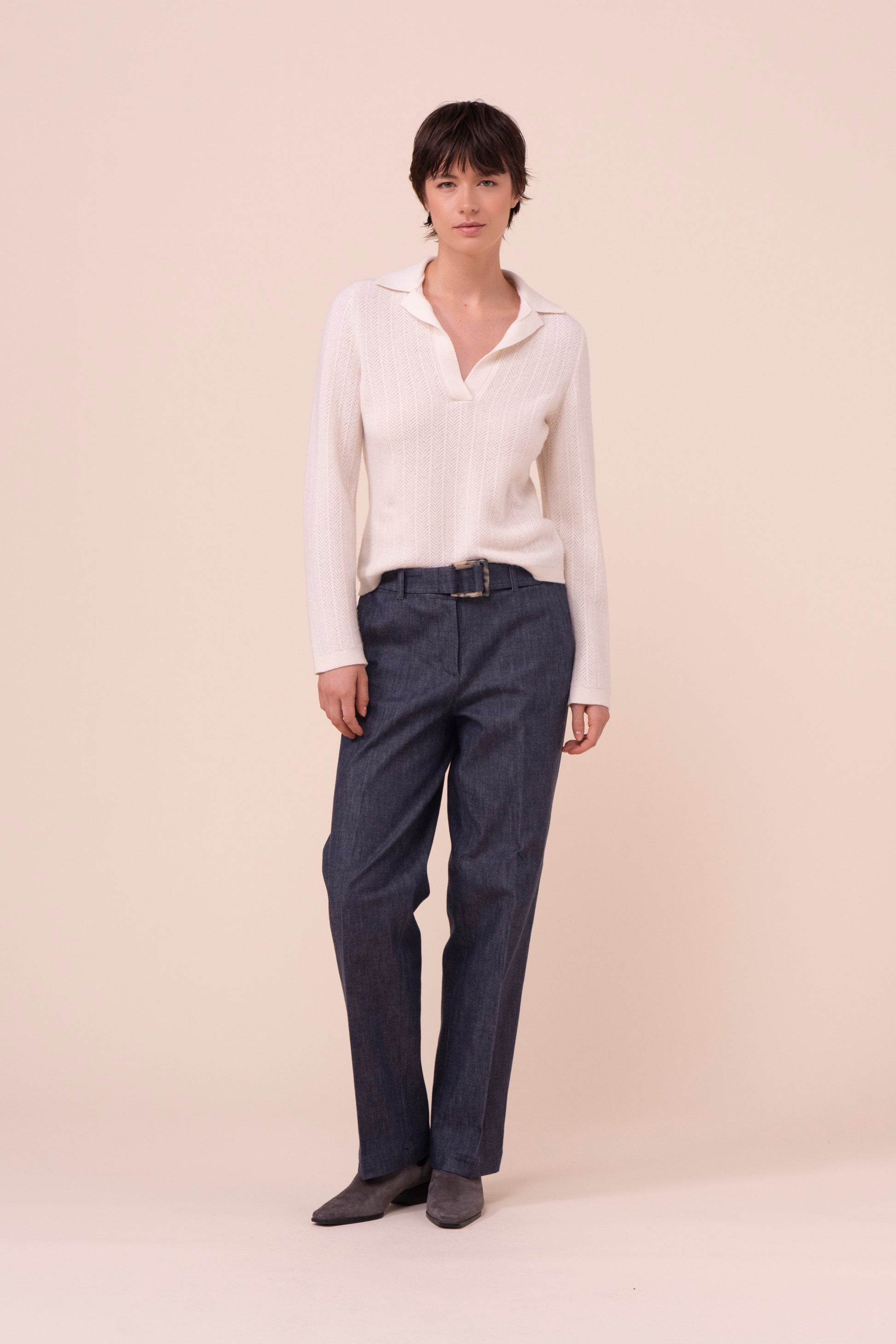 Julia Geelong Wool Polo - ICE