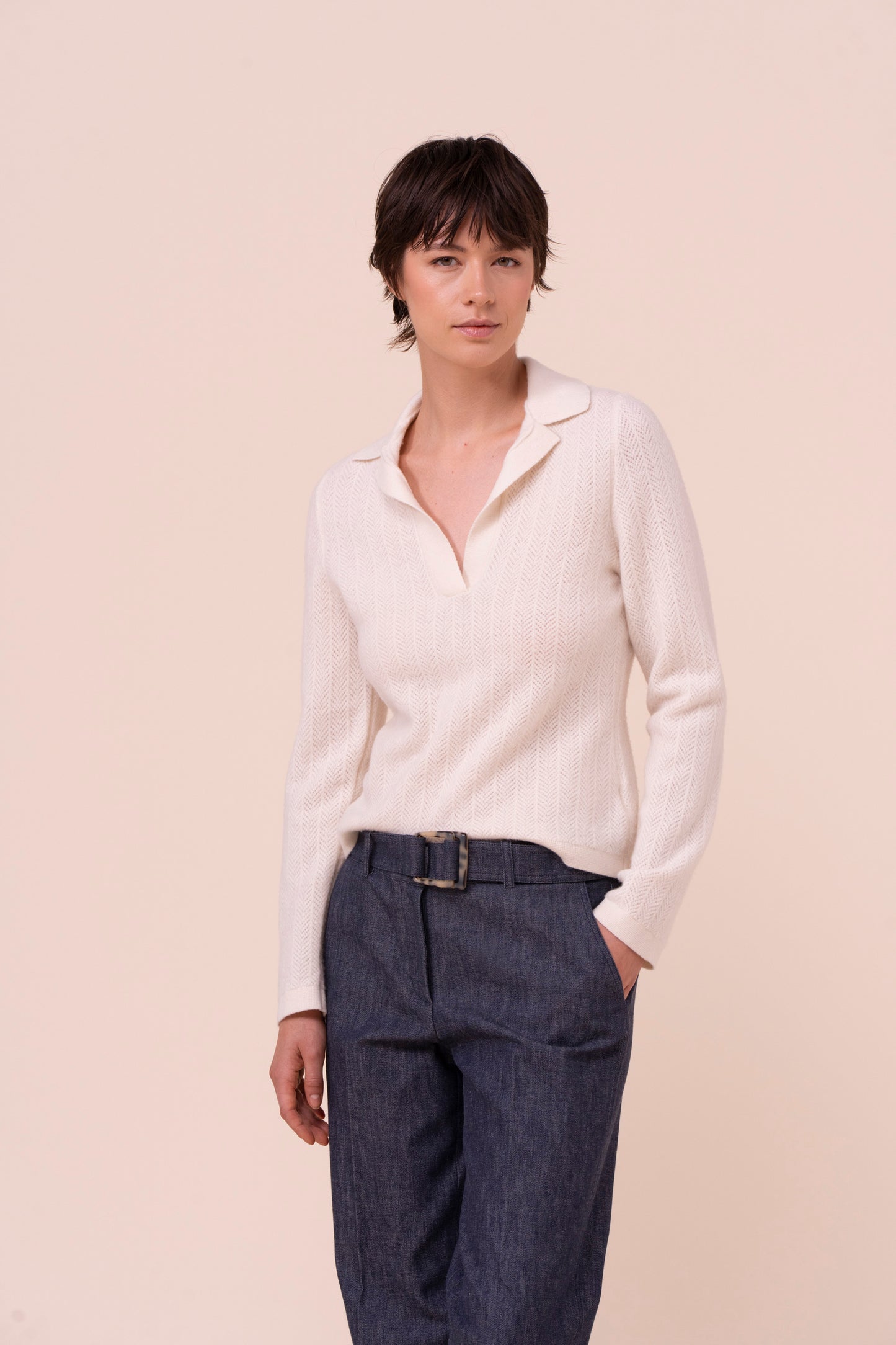 Julia Geelong Wool Polo - ICE
