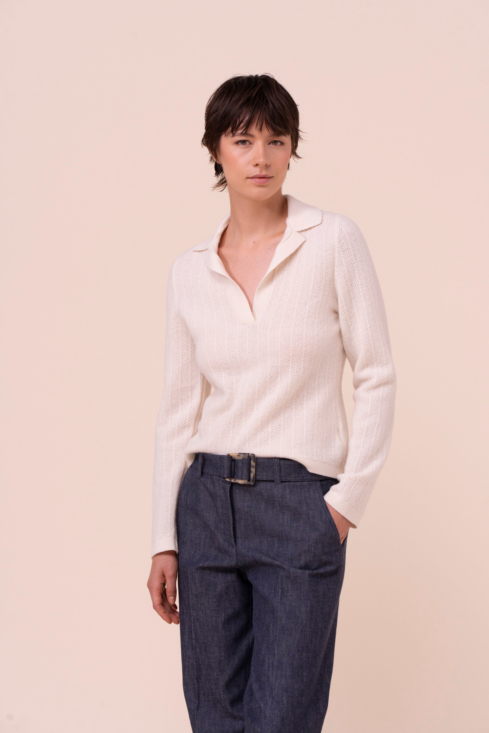 Julia Geelong Wool Polo - ICE