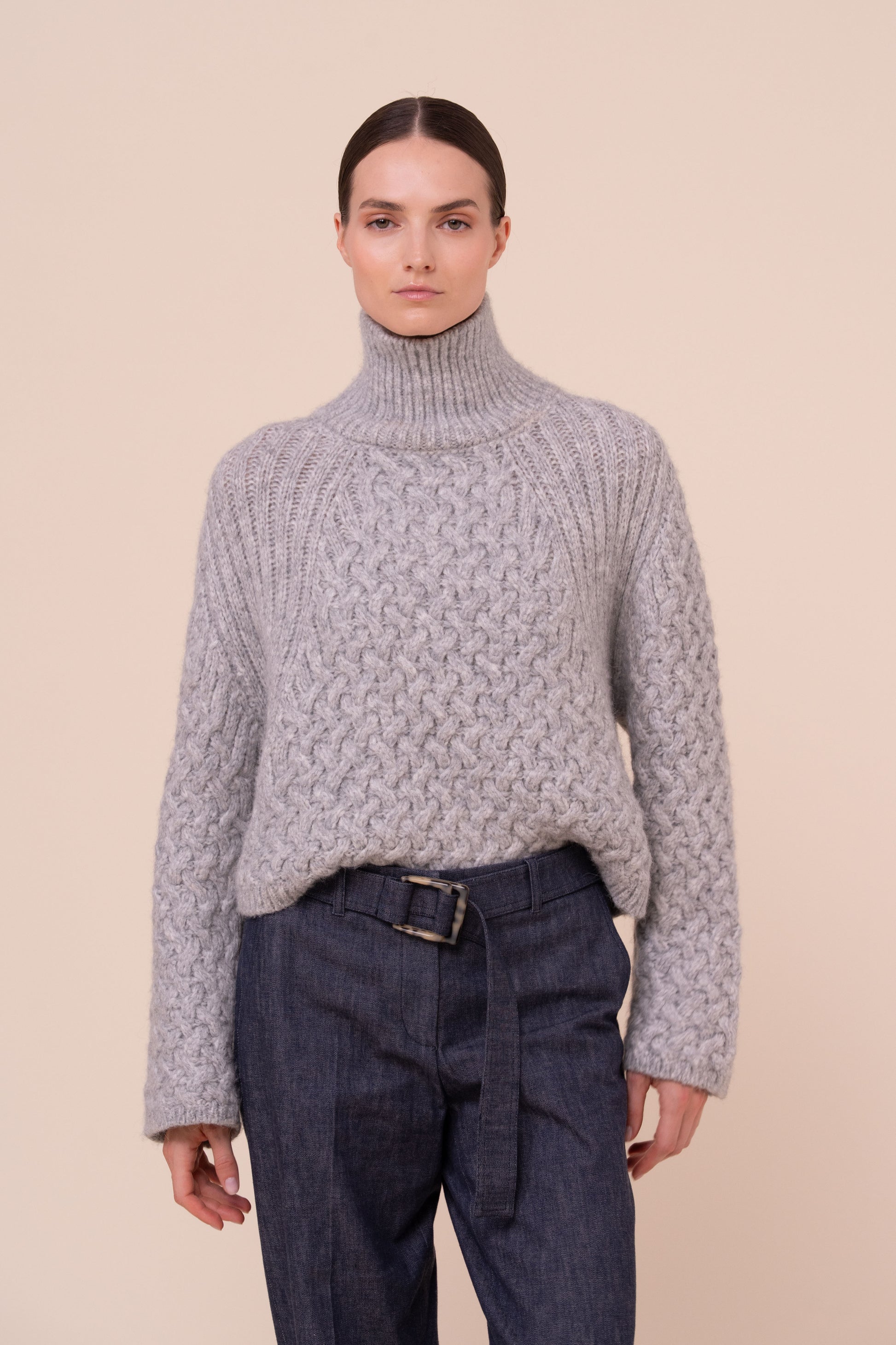 Cruz Lima Alpaca Wool Turtleneck - LIGHTGRAY