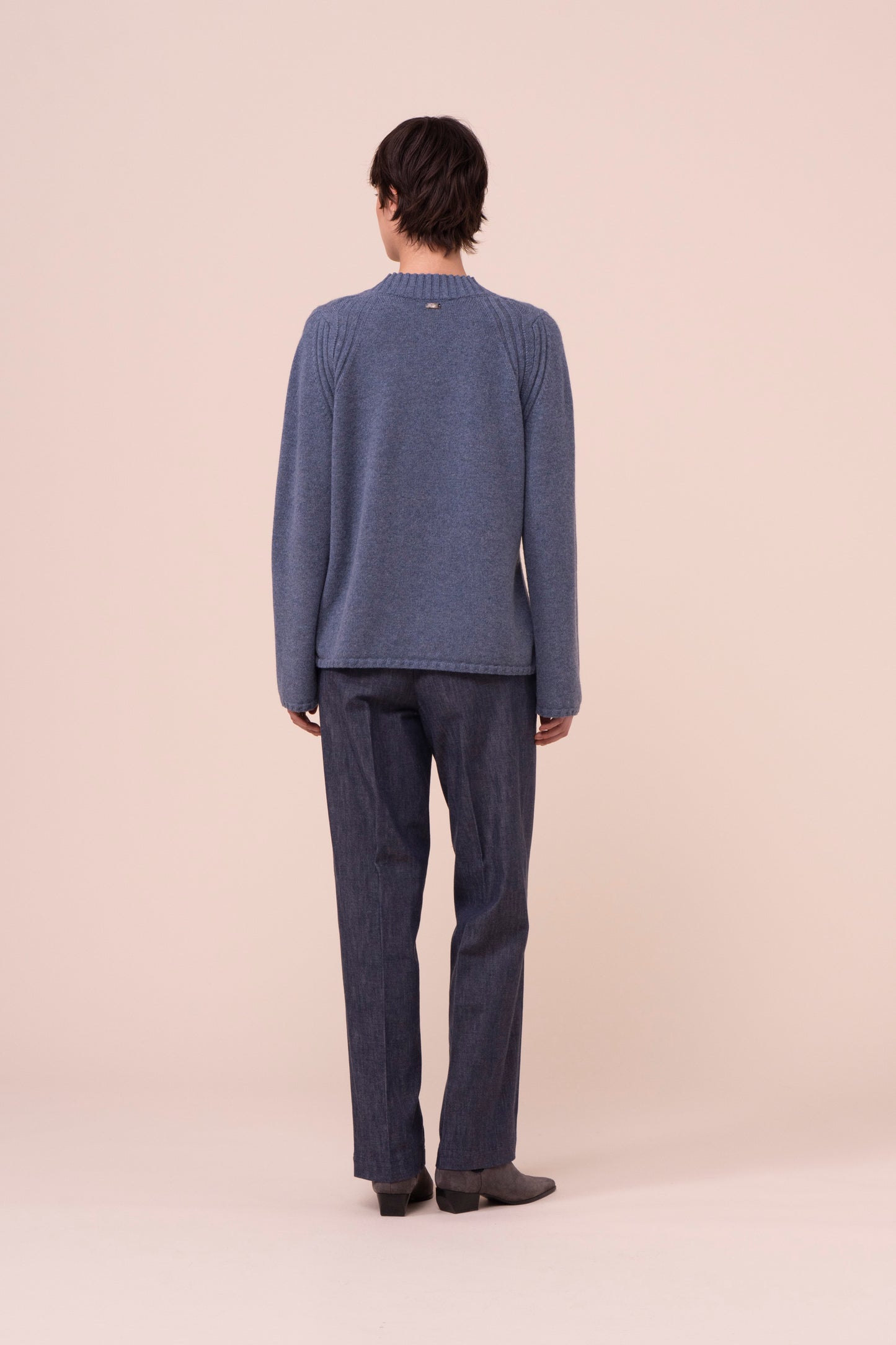 Adalia maglia scollo a V in Cash cashmere - LIGHTDENIM