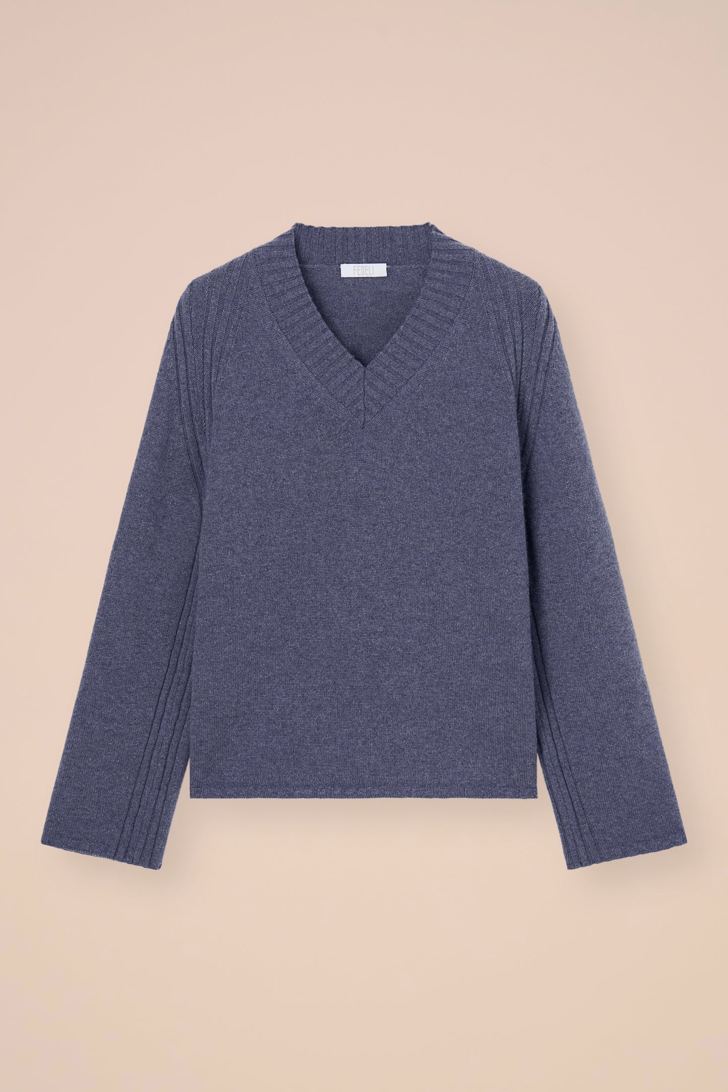 Adalia maglia scollo a V in Cash cashmere - LIGHTDENIM