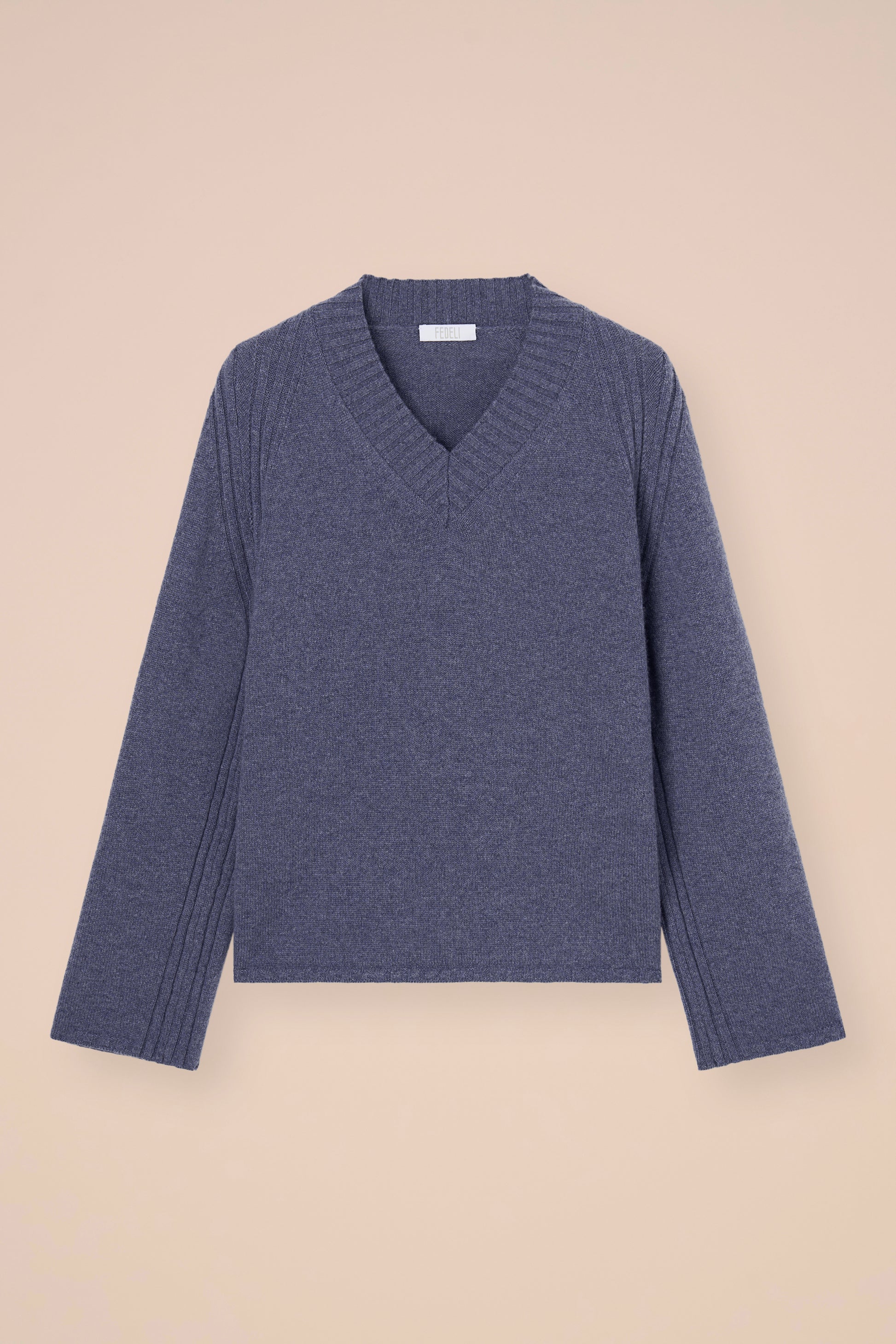 Adalia maglia scollo a V in Cash cashmere - LIGHTDENIM