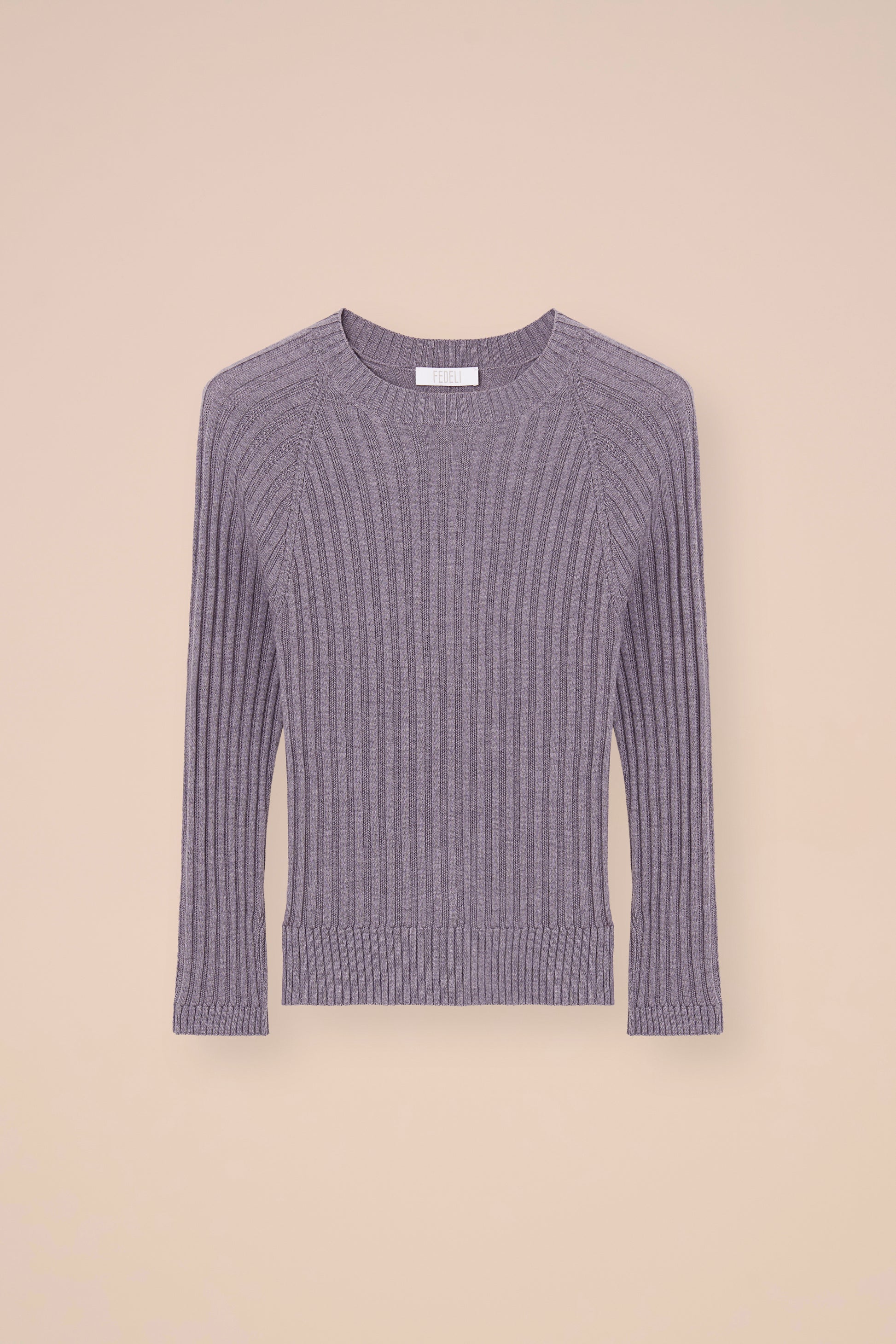 Mila maglia con scollo a barca in Finewool - FLANNEL