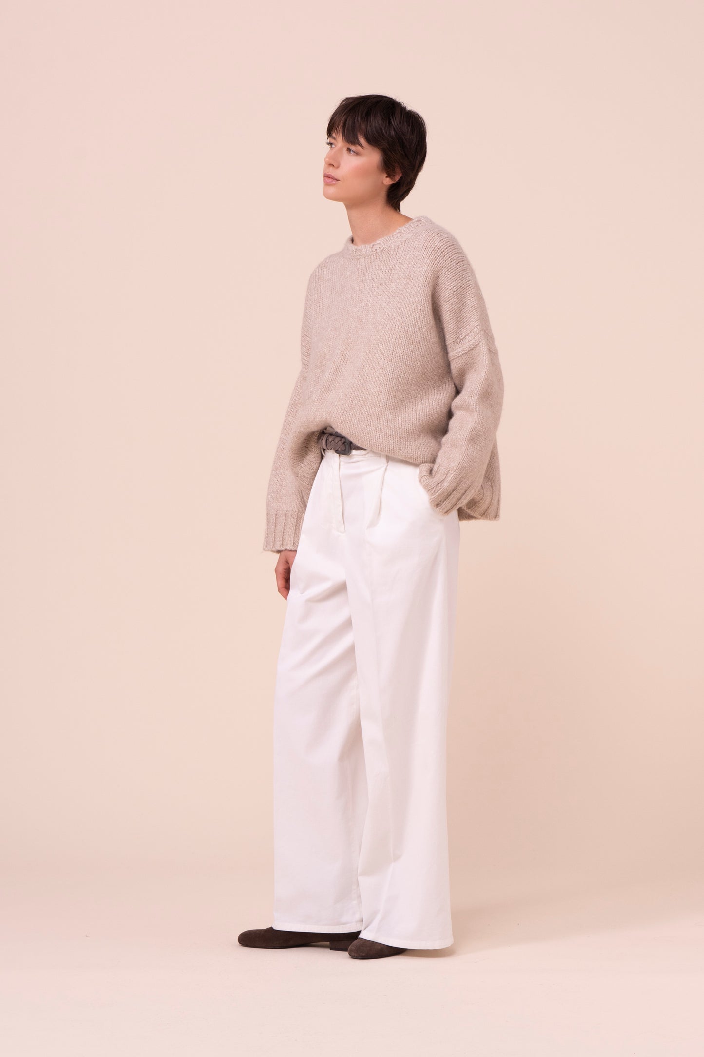 Clem Alpalux Wool Crewneck - LINENMELANGE