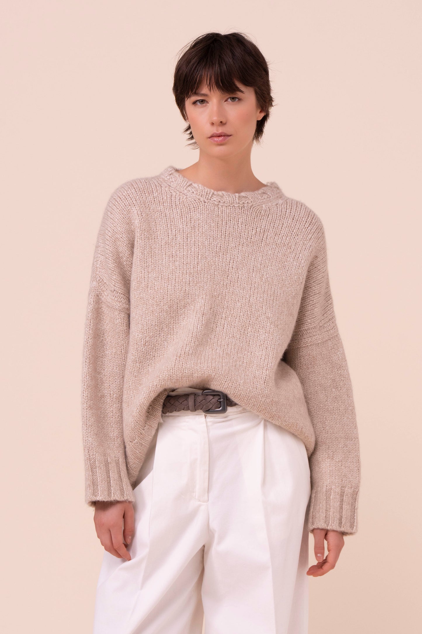 Clem Alpalux Wool Crewneck - LINENMELANGE