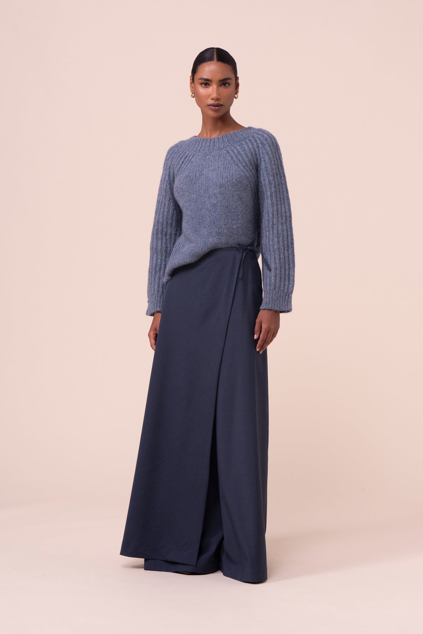 Delma maglia girocollo in alpaca e lana - LIGHTDENIM