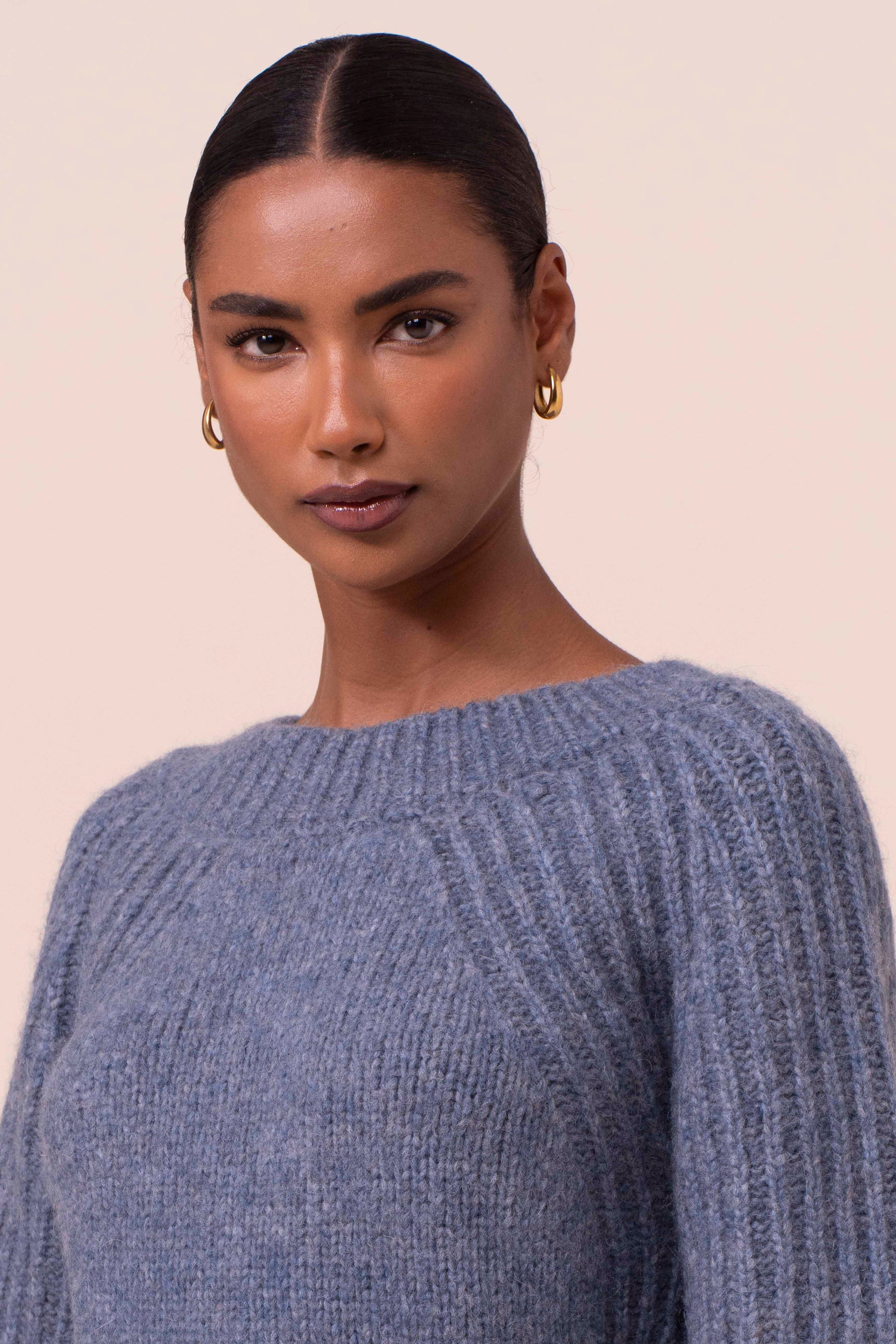Delma maglia girocollo in alpaca e lana - LIGHTDENIM