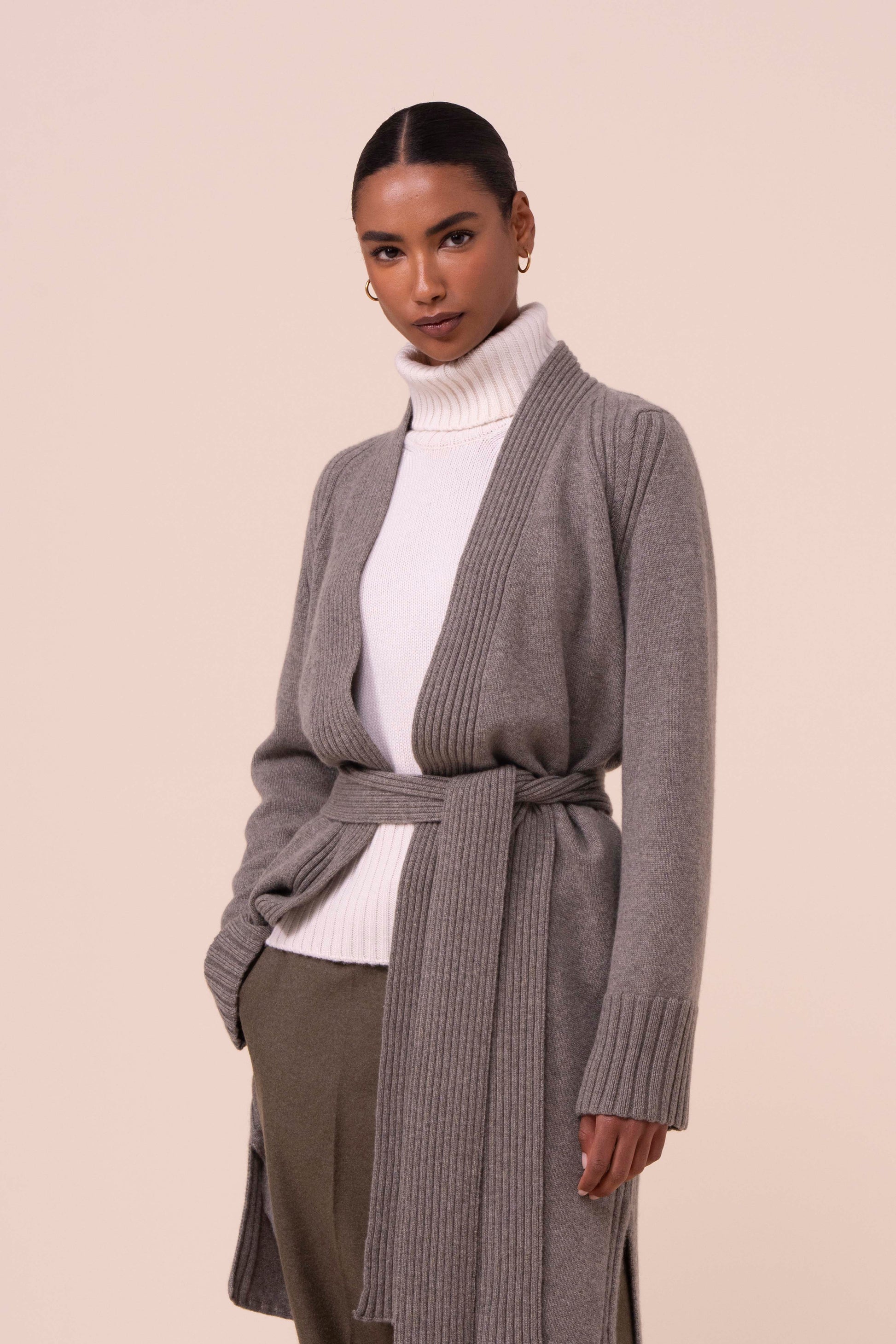 Sole cardigan in Cash cashmere - SAGEGREEN