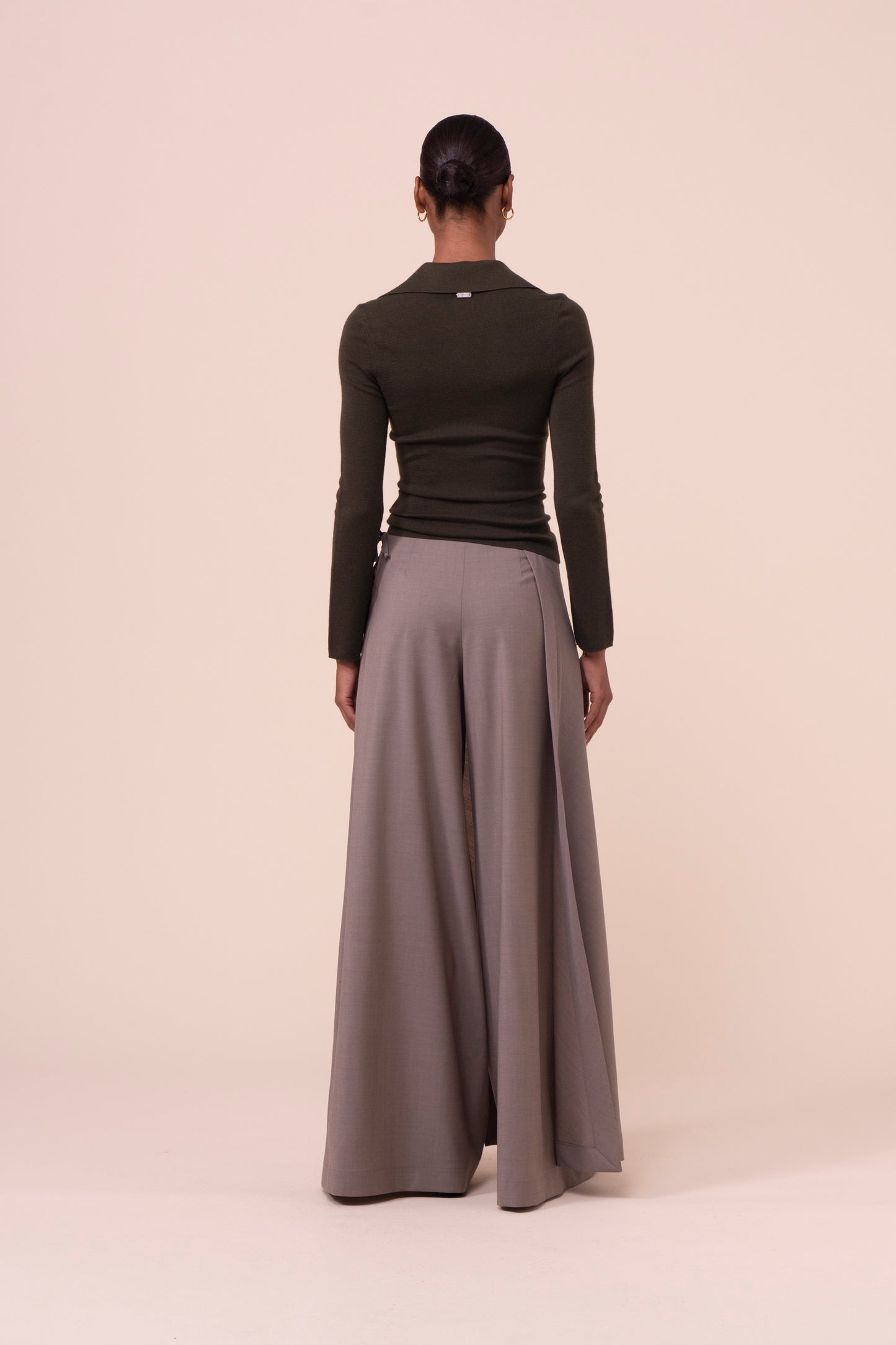 Lammie Pearly polo in cashmere e seta - OLIVEGREENMELANGE