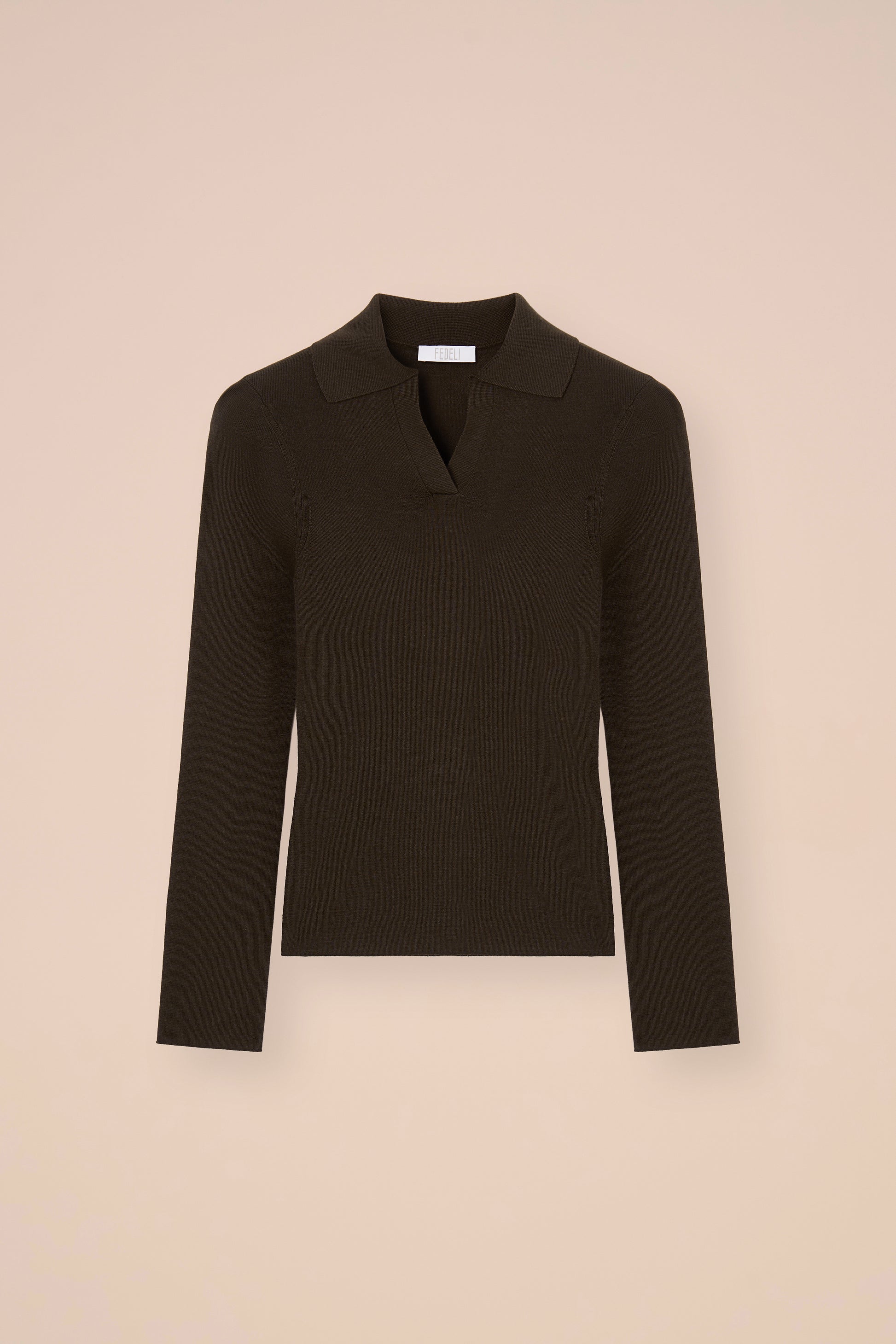 Lammie Pearly polo in cashmere e seta - OLIVEGREENMELANGE