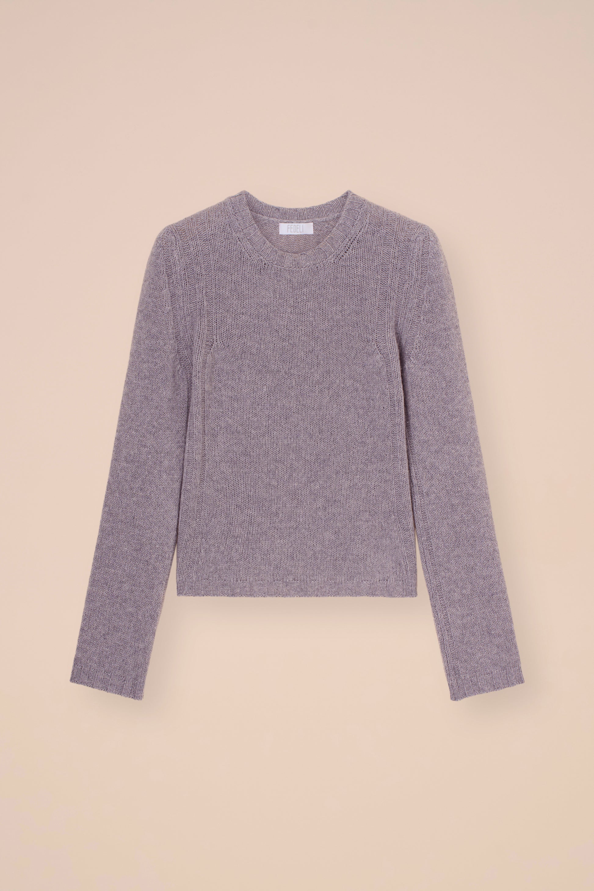 Claudia girocollo in cashmere Feather - GRAY