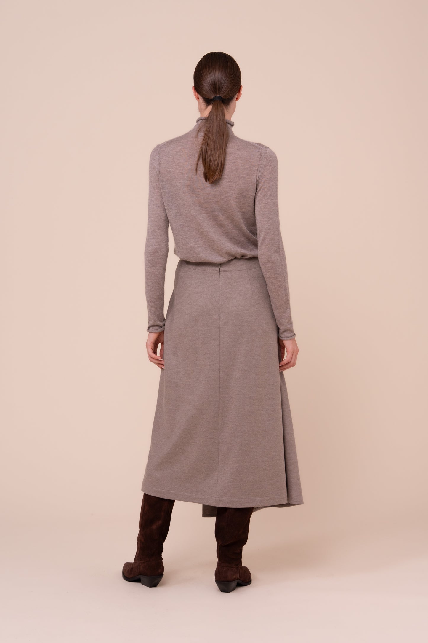 Lacy Pearly Cashmere-Silk Turtleneck - ROPEMELANGE