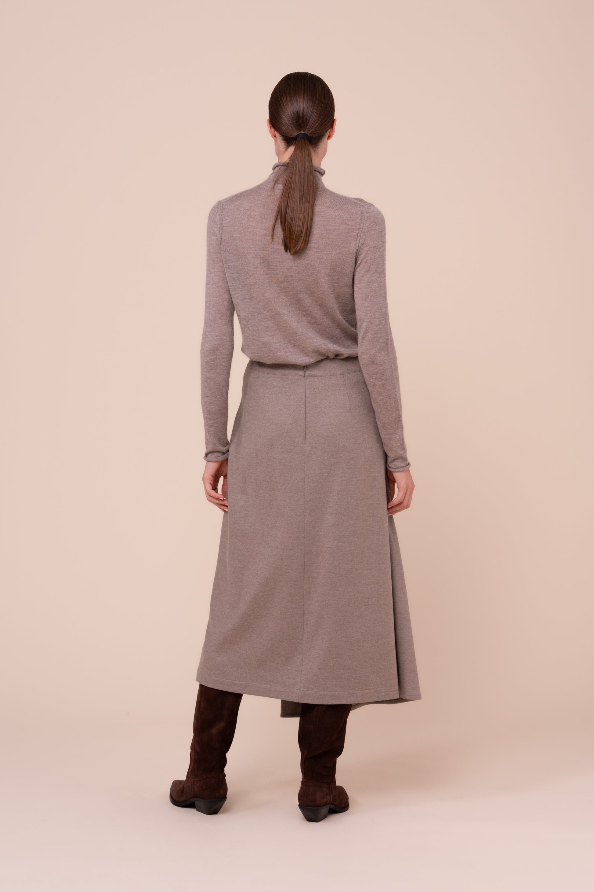 Lacy Pearly Cashmere-Silk Turtleneck - ROPEMELANGE