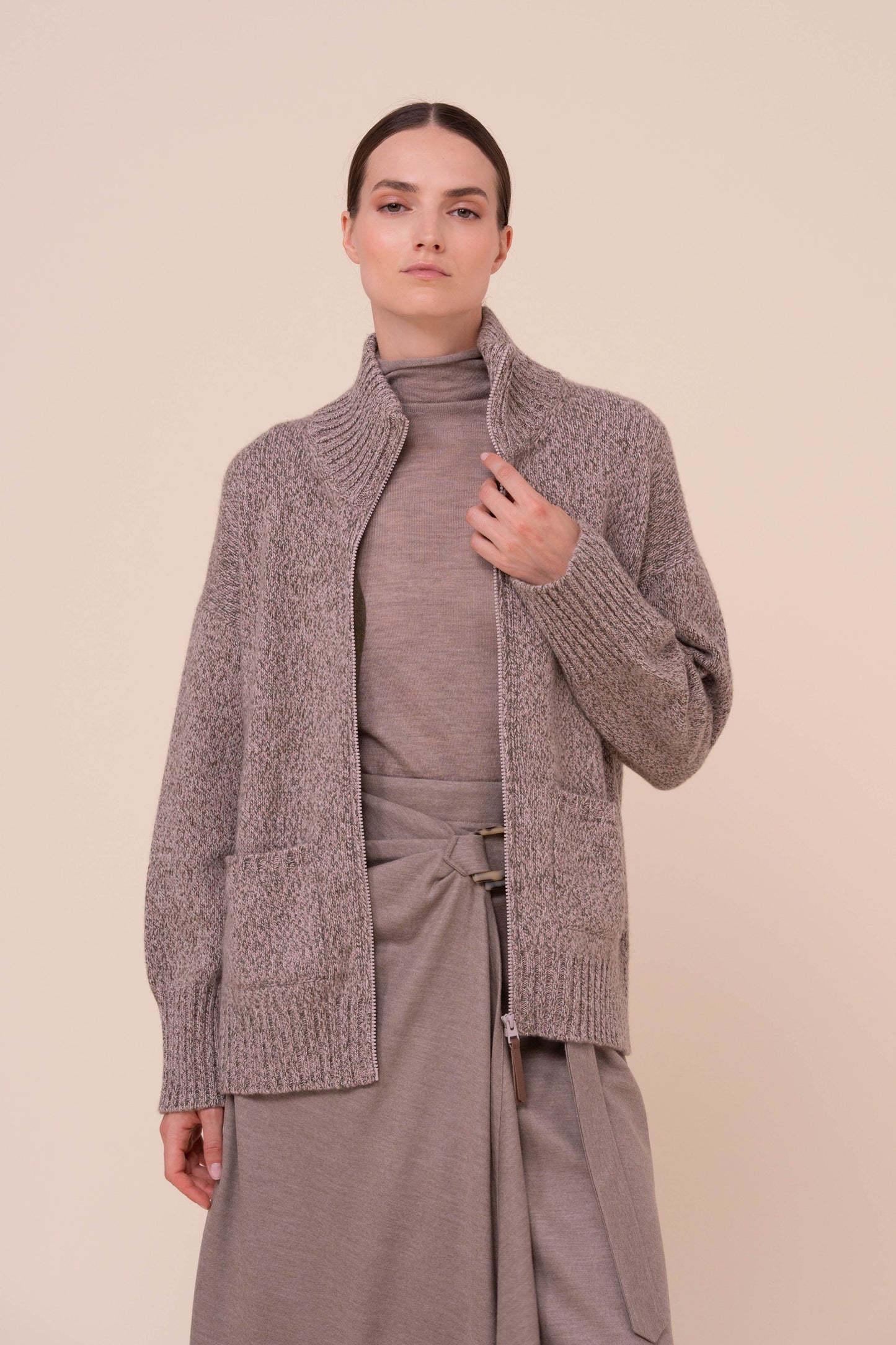 Edera bomber 4 colors in cashmere  - DUSTYPINK