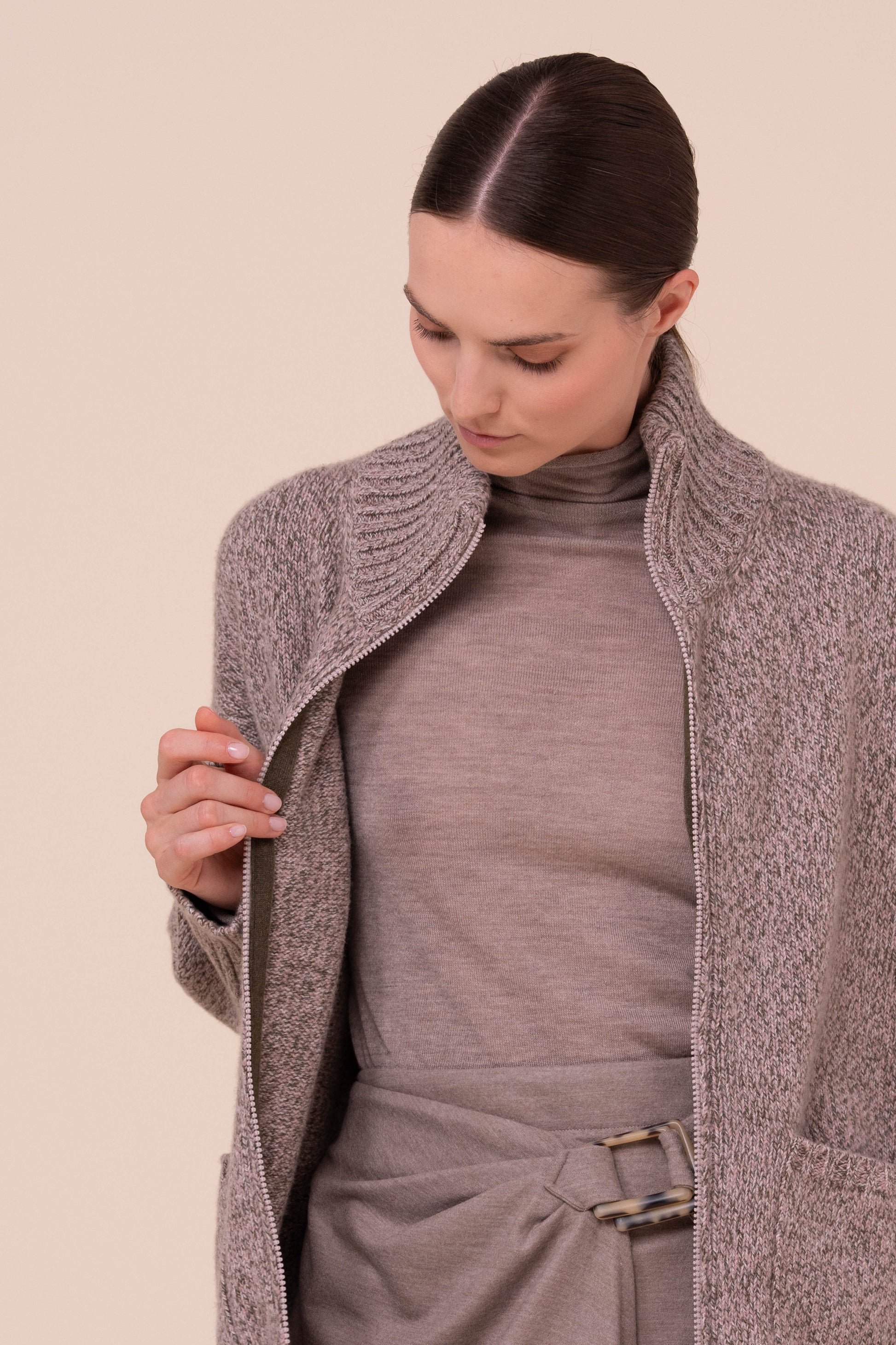Edera bomber 4 colors in cashmere  - DUSTYPINK
