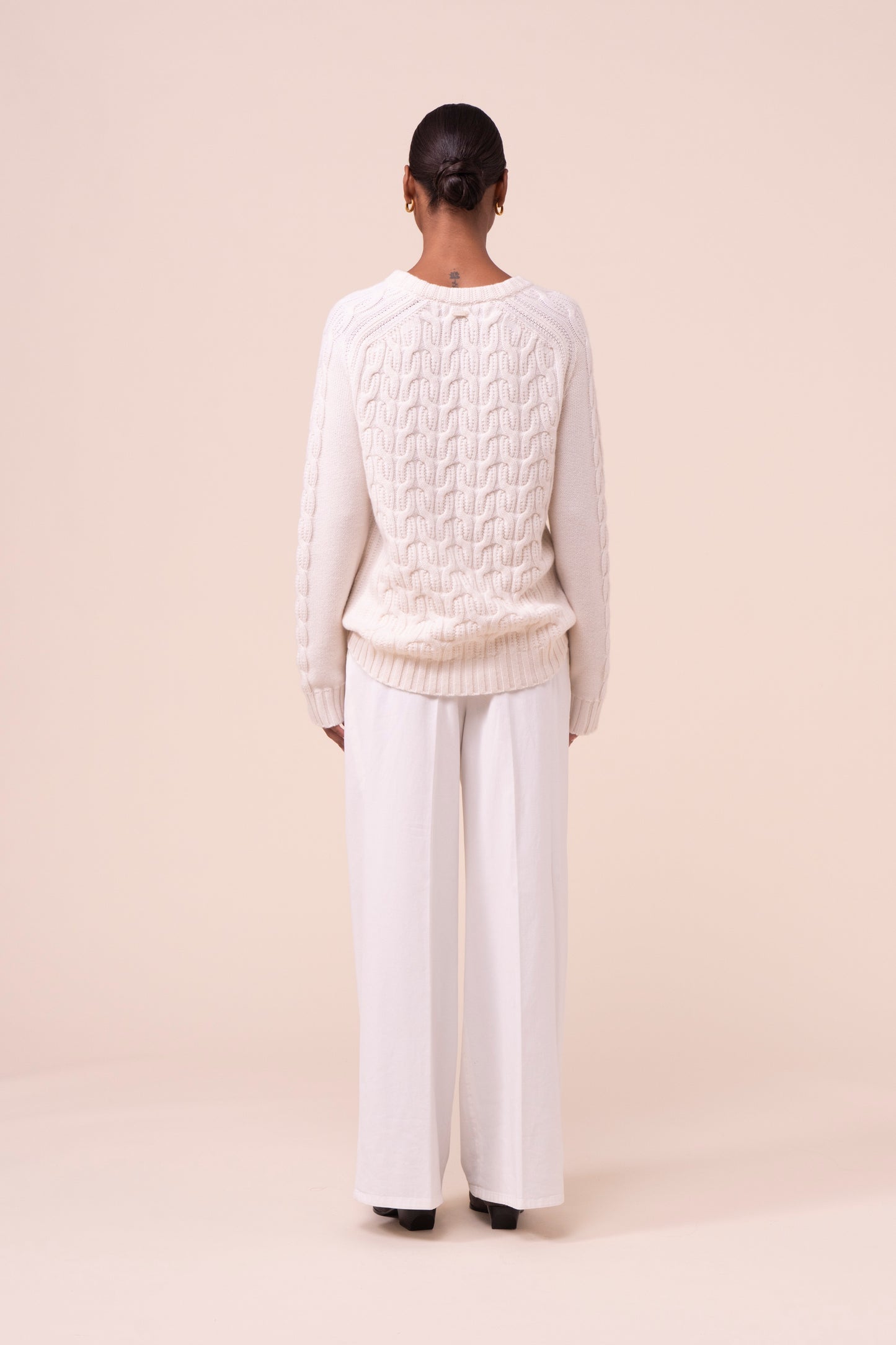 Gardea maglia girocollo in cashmere a trecce - ICE