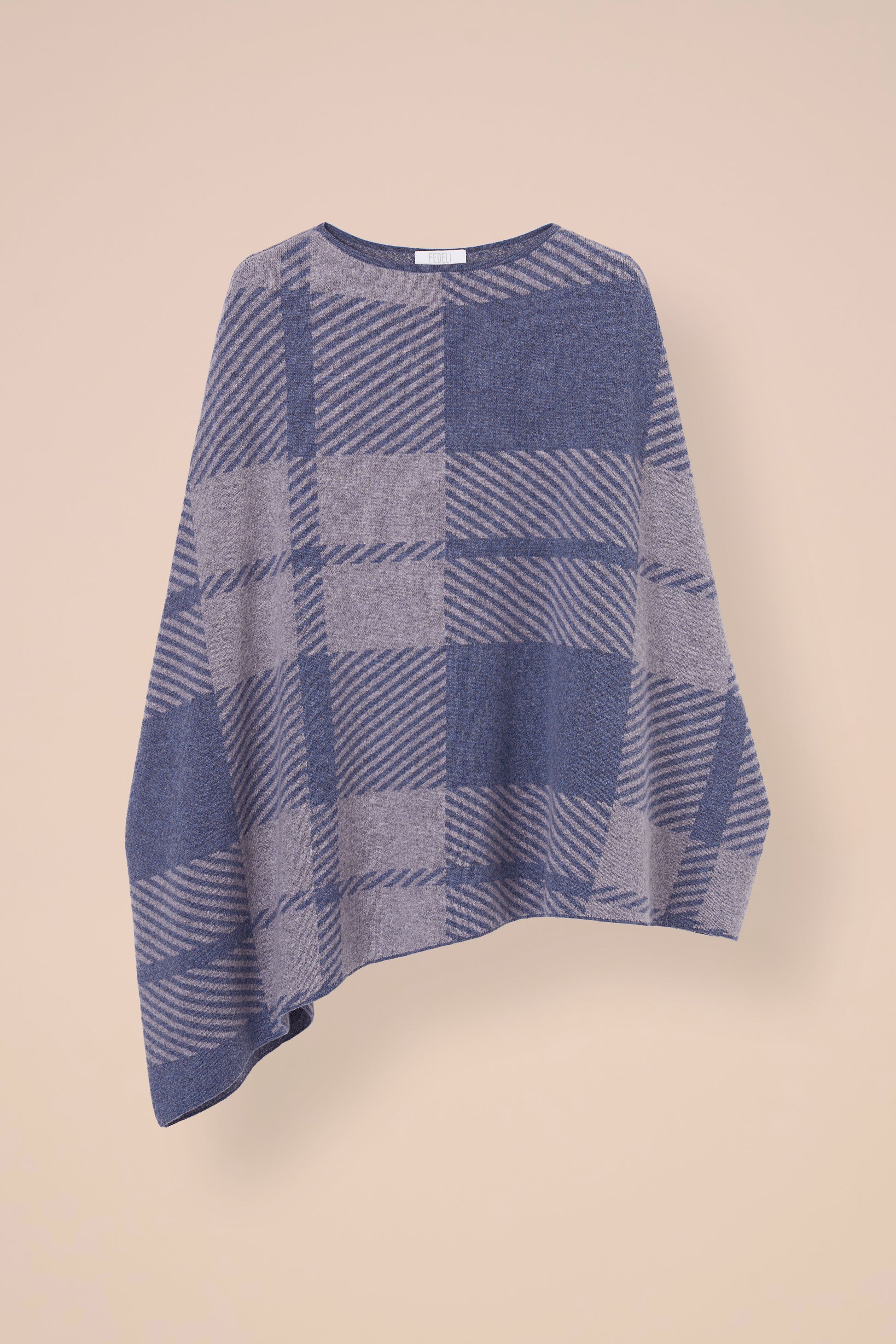 Maite Cashmere Jaquard Cape - LIGHTDENIM