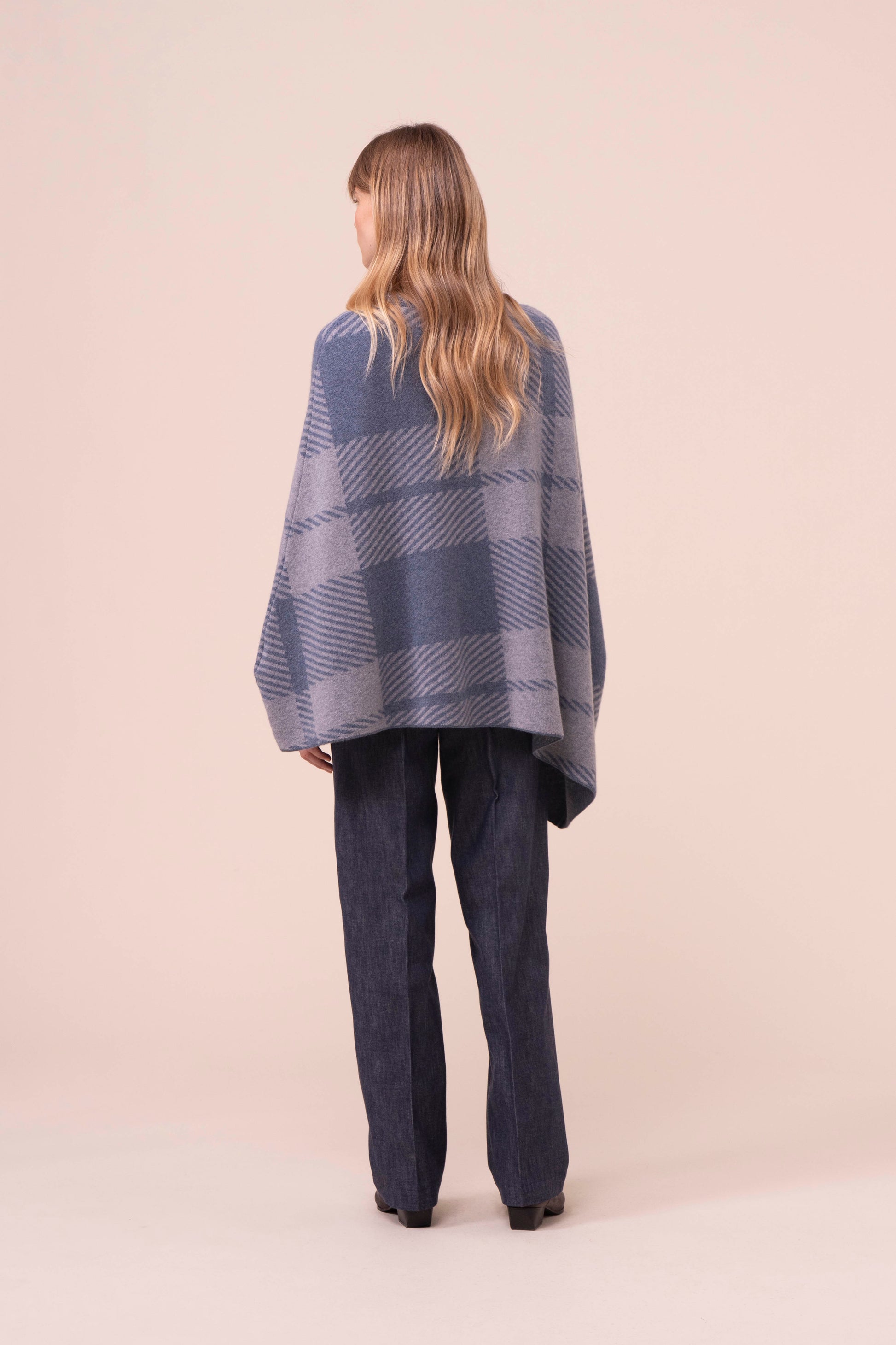 Maite Cashmere Jaquard Cape - LIGHTDENIM