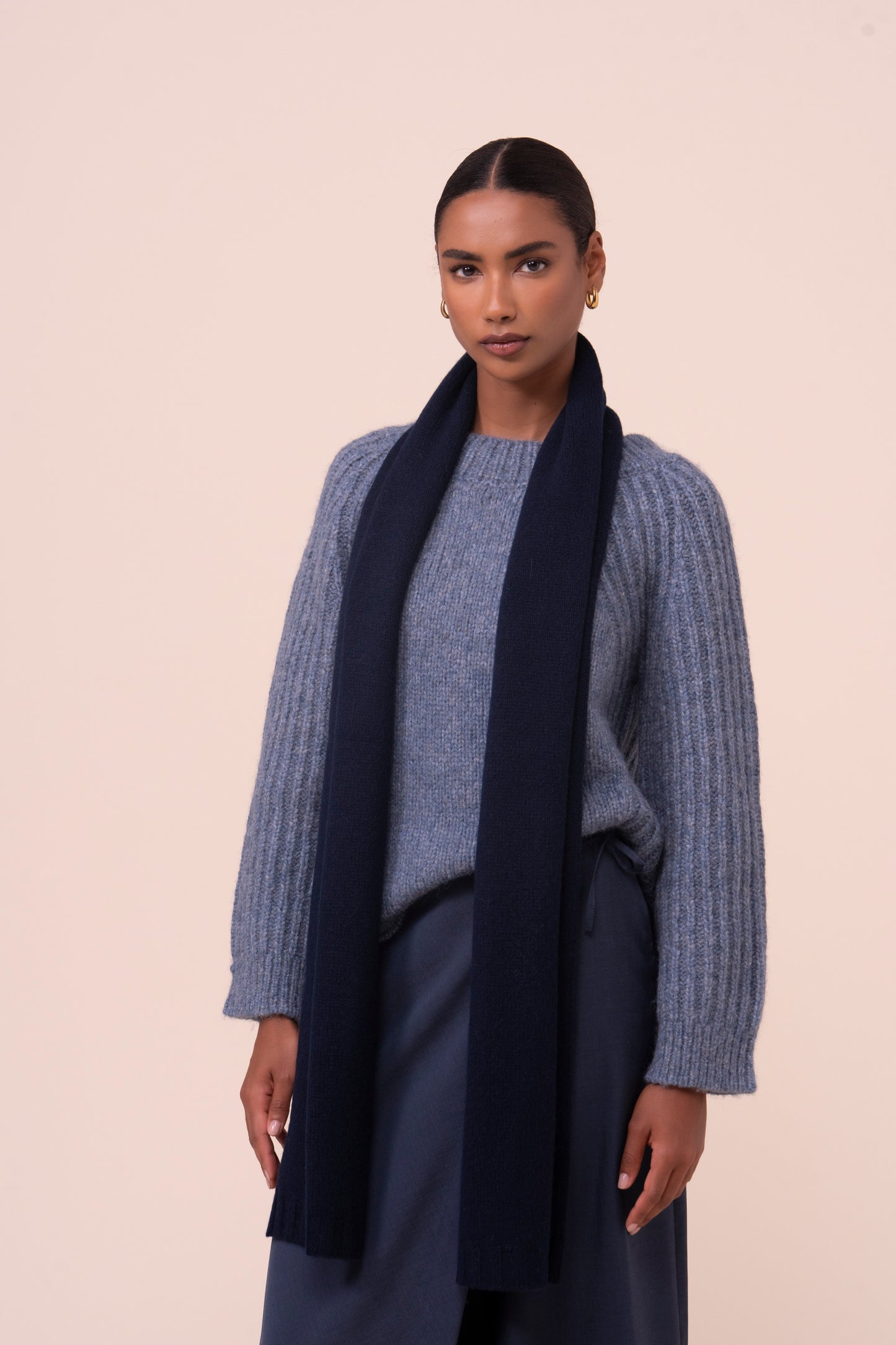 Dita sciarpa in cashmere Feather - MIDNIGHTBLUE