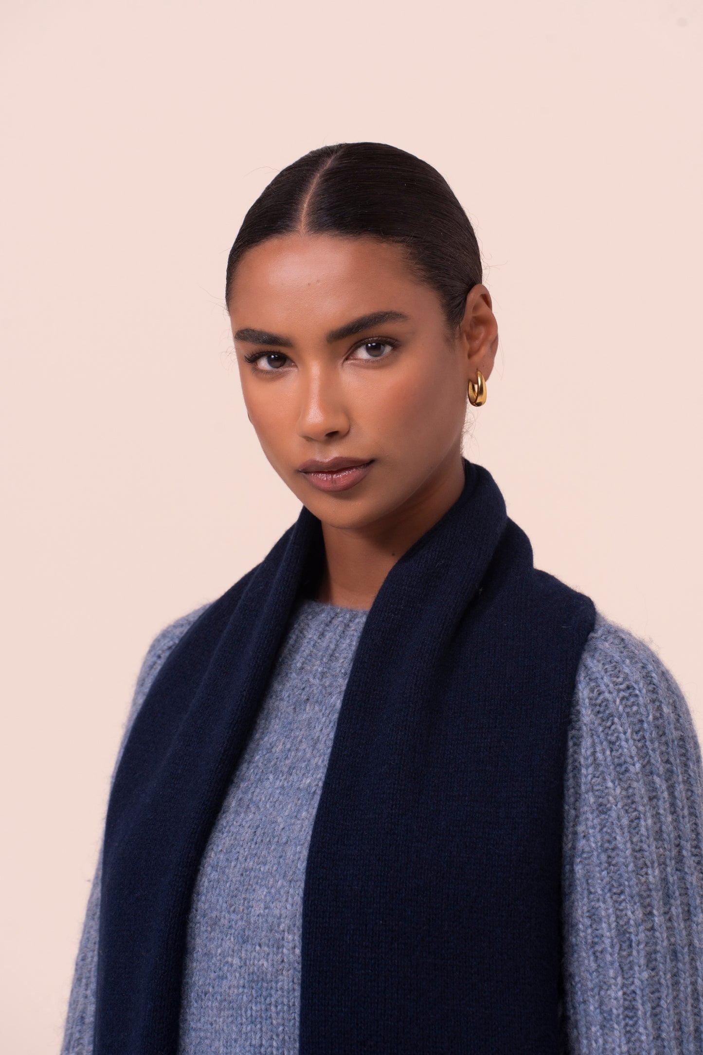 Dita sciarpa in cashmere Feather - MIDNIGHTBLUE