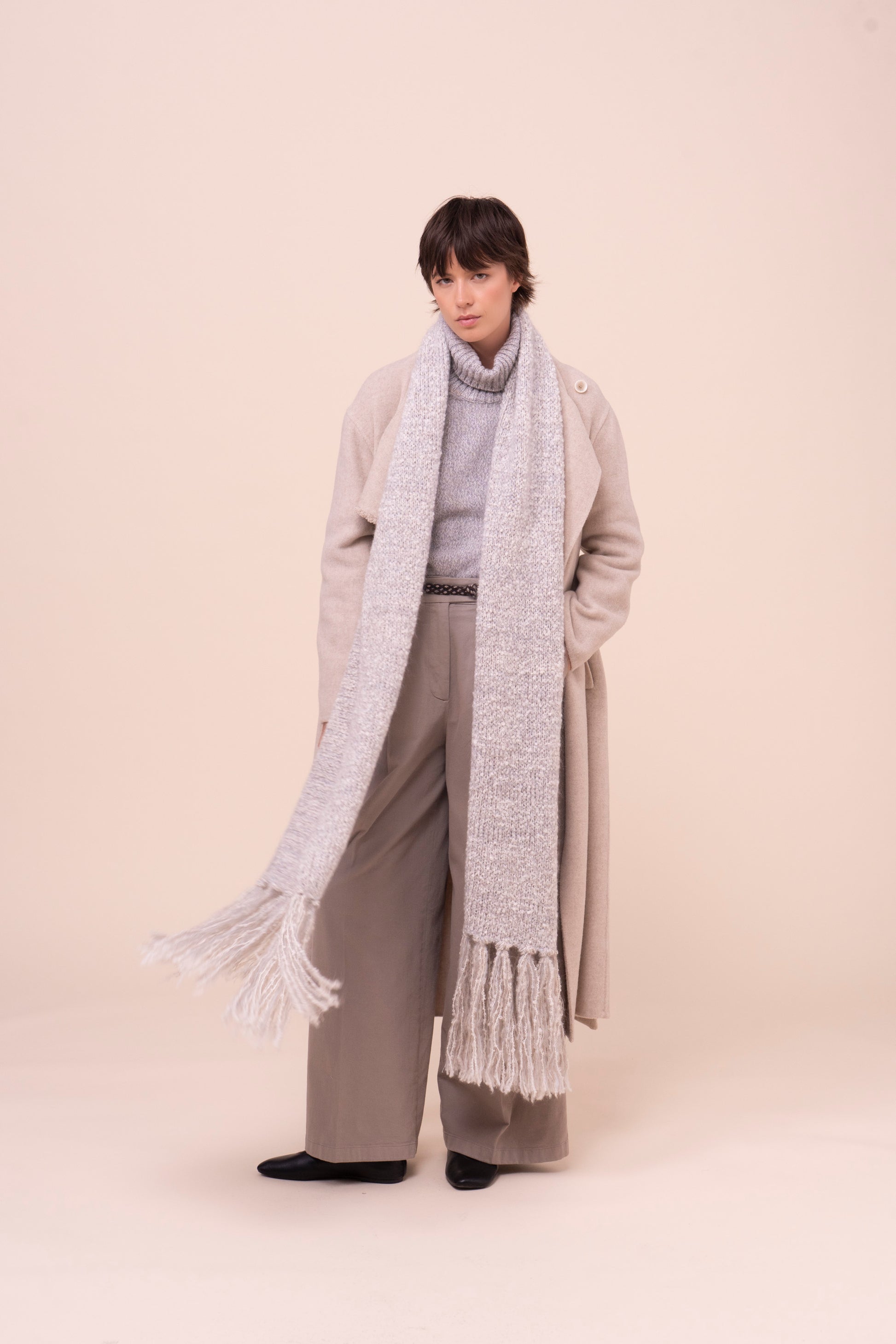 Glinda Soft Plush Mohair-Wool Scarf - ROPEMELANGE