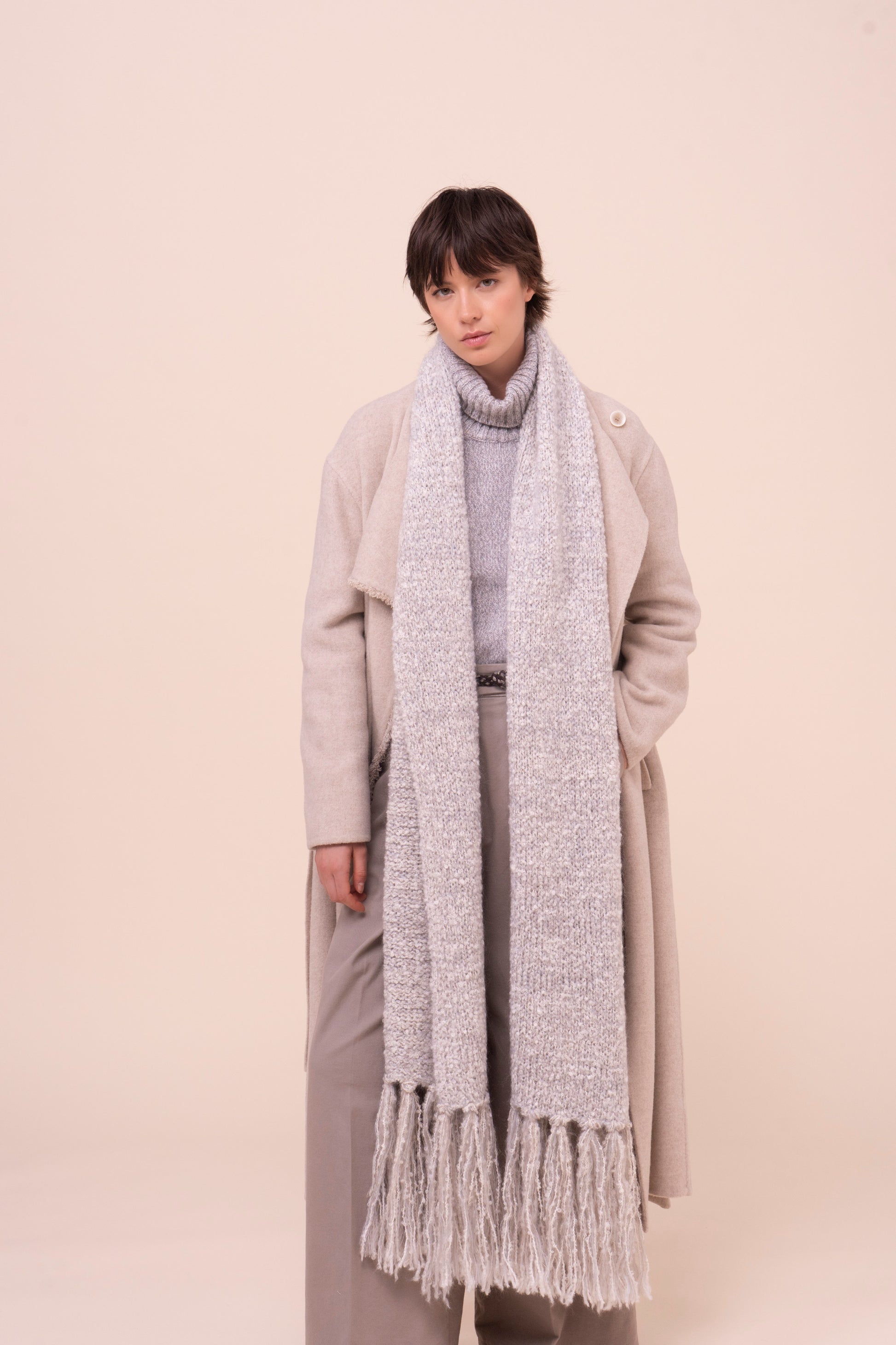 Glinda Soft Plush Mohair-Wool Scarf - ROPEMELANGE