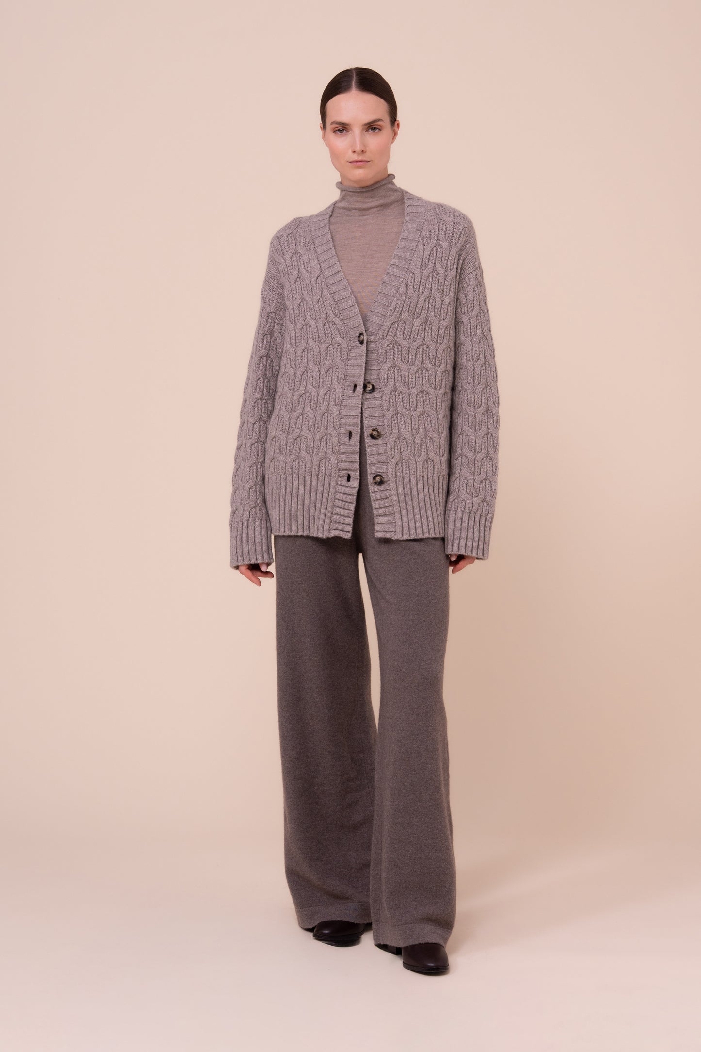 Maddi Cashmere Cable Cardigan - ROPEMELANGE