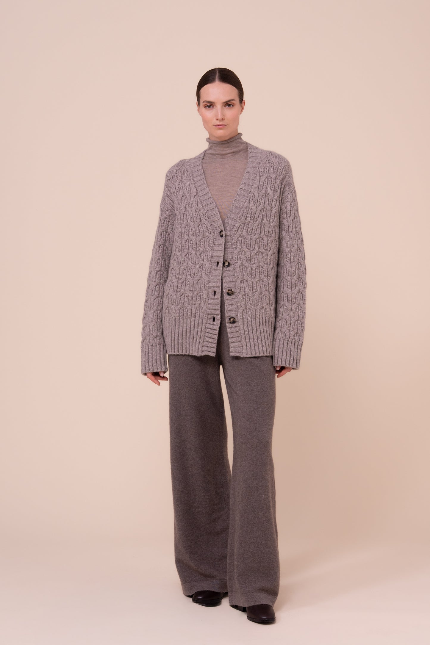 Maddi cardigan in cashmere a trecce - ROPEMELANGE